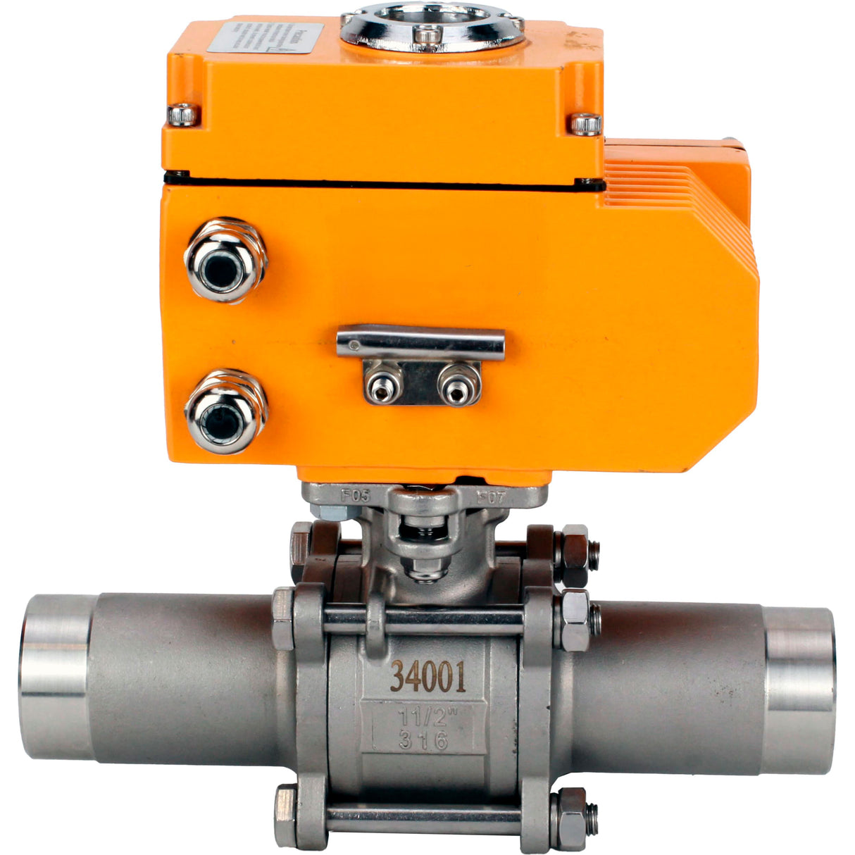 Kugelhähne Elephant BV3131P(3pc)-FP-W-ISO-H LANG voll durchgängig, Gehäuse - Edelstahl 304, geschweißt, mit 1/4-Umdrehungs-Elektroantrieb Elephant QT-N-EM-O1-380VAC-U1 380V