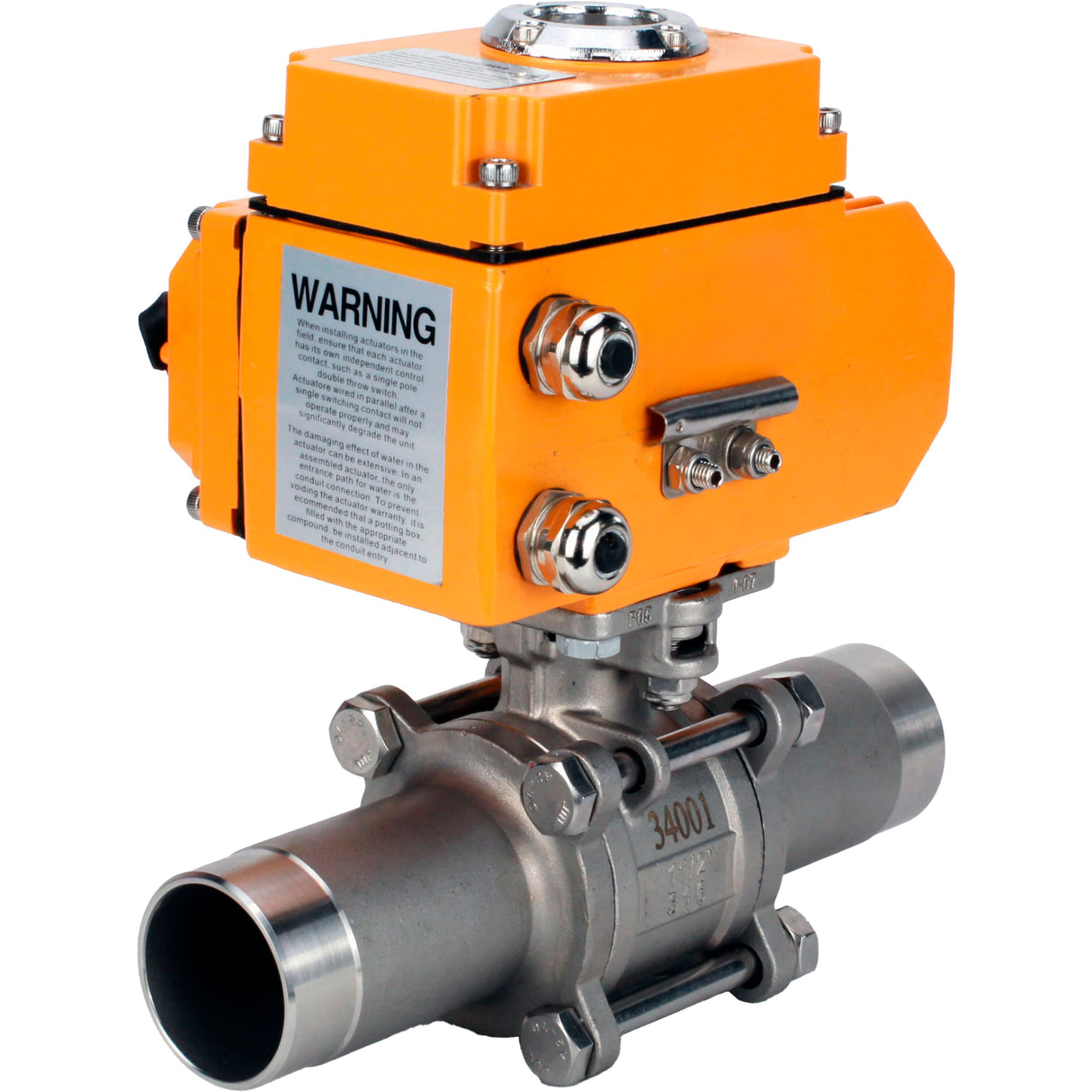 Kugelhähne Elephant BV3131P(3pc)-FP-W-ISO-H LANG voll durchgängig, Gehäuse - Edelstahl 304, geschweißt, mit 1/4-Umdrehungs-Elektroantrieb Elephant QT-N-EM-O1-380VAC-U1 380V