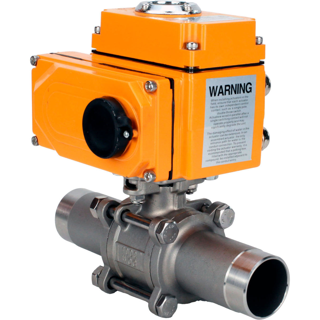 Kugelhähne Elephant BV3131P(3pc)-FP-W-ISO-H LANG voll durchgängig, Gehäuse - Edelstahl 304, geschweißt, mit 1/4-Umdrehungs-Elektroantrieb Elephant QT-N-EM-O1-380VAC-U1 380V