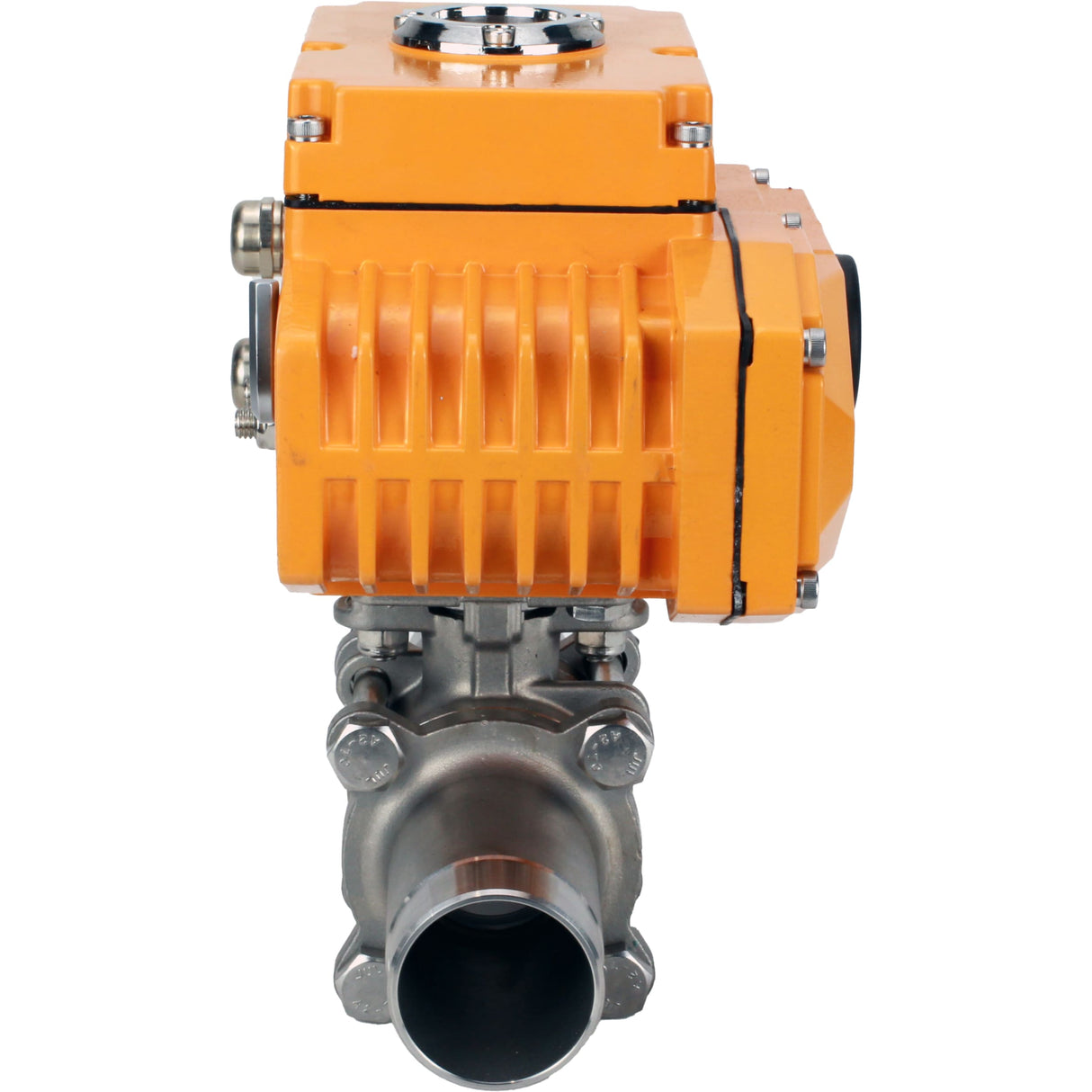 Kugelhähne Elephant BV3131P(3pc)-FP-W-ISO-H LANG voll durchgängig, Gehäuse - Edelstahl 304, geschweißt, mit 1/4-Umdrehungs-Elektroantrieb Elephant QT-N-EM-A1-220VAC-U1 mit Rückmeldesensor und Eingangssignalsteuerung 4-20 mA