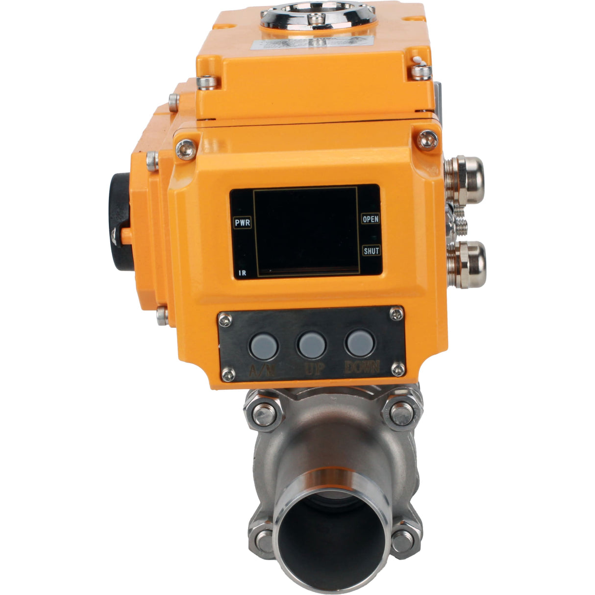 Kugelhähne Elephant BV3131P(3pc)-FP-W-ISO-H LANG voll durchgängig, Gehäuse - Edelstahl 304, geschweißt, mit 1/4-Umdrehungs-Elektroantrieb Elephant QT-N-EM-A1-220VAC-U1 mit Rückmeldesensor und Eingangssignalsteuerung 4-20 mA