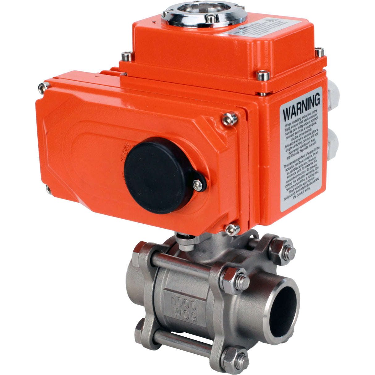 Ball valves Elephant BV3232P(3pc)-FP-W-ISO-H WDVF DN15-32 63 bar full bore, body - 316 stainless steel, seal - PTFE, for welding, with a 1/4-turn electric drive Elephant QT-N-EM-O1-220VAC-U1 HARK