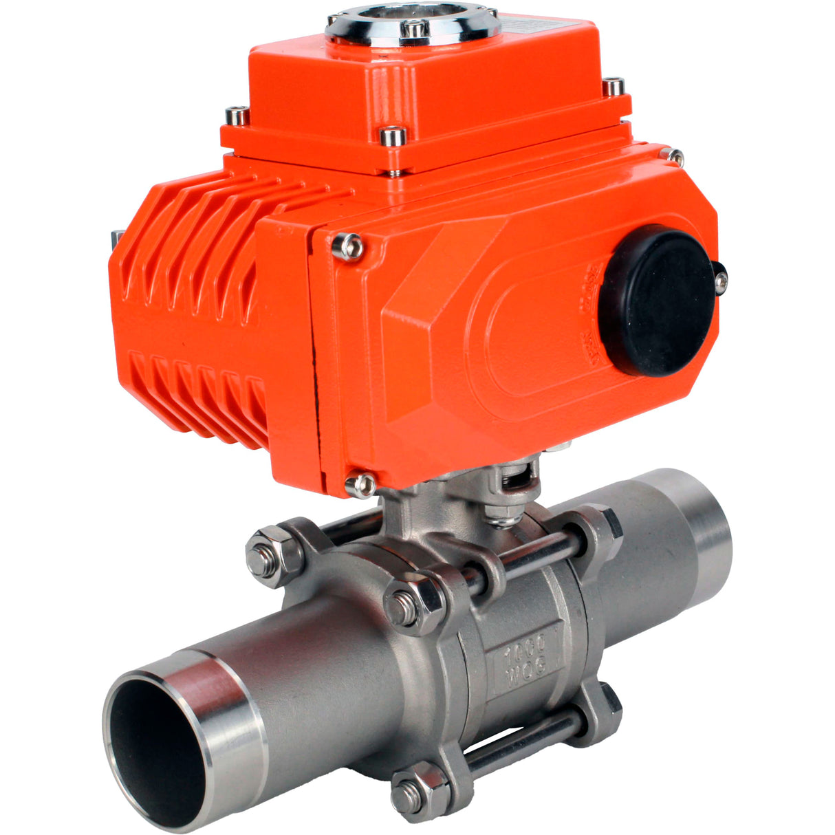 Kugelhähne Elephant BV3232P(3pc)-FP-W-ISO-H LANG voll durchgängig, geschweißt, Gehäuse - Edelstahl SS316, Dichtung - PTFE, mit 1/4-Umdrehungs-Elektroantrieb QT-N-003EM-O1-24VDC-U1 24V HARK