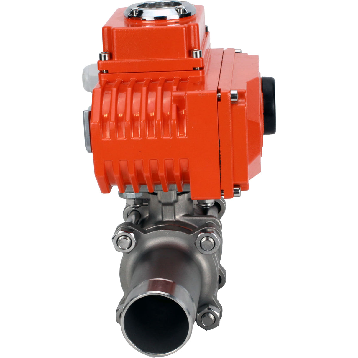 Kugelhähne Elephant BV3232P(3pc)-FP-W-ISO-H LANG voll durchgängig, geschweißt, Gehäuse - Edelstahl SS316, Dichtung - PTFE, mit 1/4-Umdrehungs-Elektroantrieb QT-N-003EM-O1-24VDC-U1 24V HARK