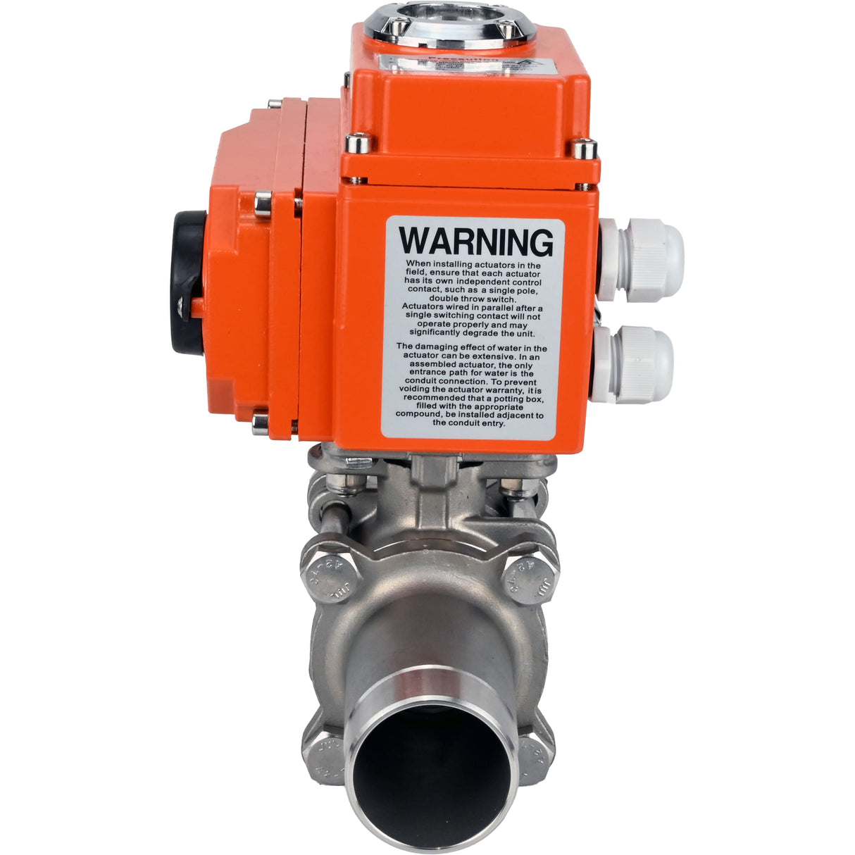 Kugelhähne Elephant BV3232P(3pc)-FP-W-ISO-H LANG voll durchgängig, geschweißt, Gehäuse - Edelstahl SS316, Dichtung - PTFE, mit 1/4-Umdrehungs-Elektroantrieb QT-N-EM-O1-380VAC-U1 380V HARK