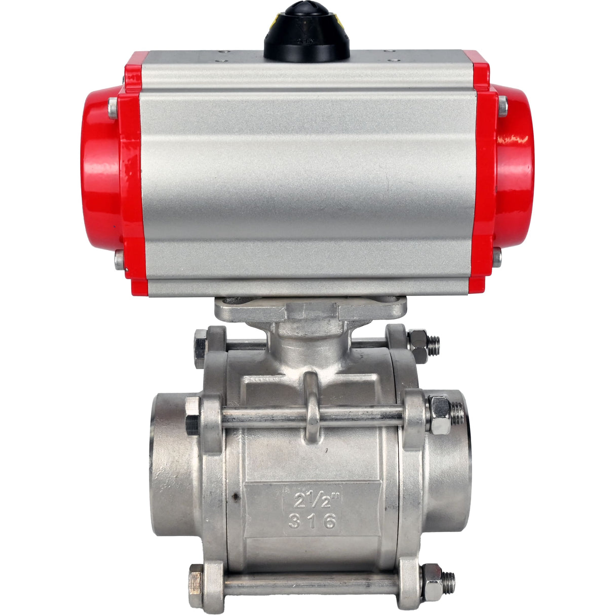 Ball valves Elephant BV3232P(3pc)-FP-W-ISO-H WDVF DN15-32 63 bar full bore, body - 316 stainless steel, seal - PTFE, for welding, with pneumatic drive PA-DA