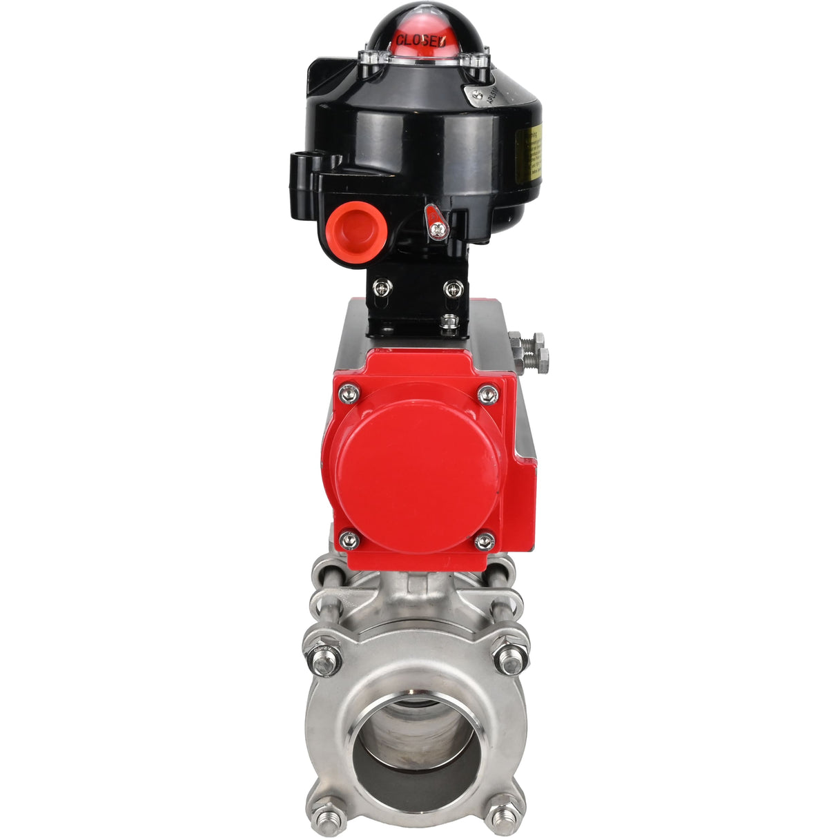 Ball valves Elephant BV3232P(3pc)-FP-W-ISO-H WDVF DN15-32 63 bar full bore, body - 316 stainless steel, seal - PTFE, for welding, with PA-SA pneumatic actuator, LSU APL-510N EX