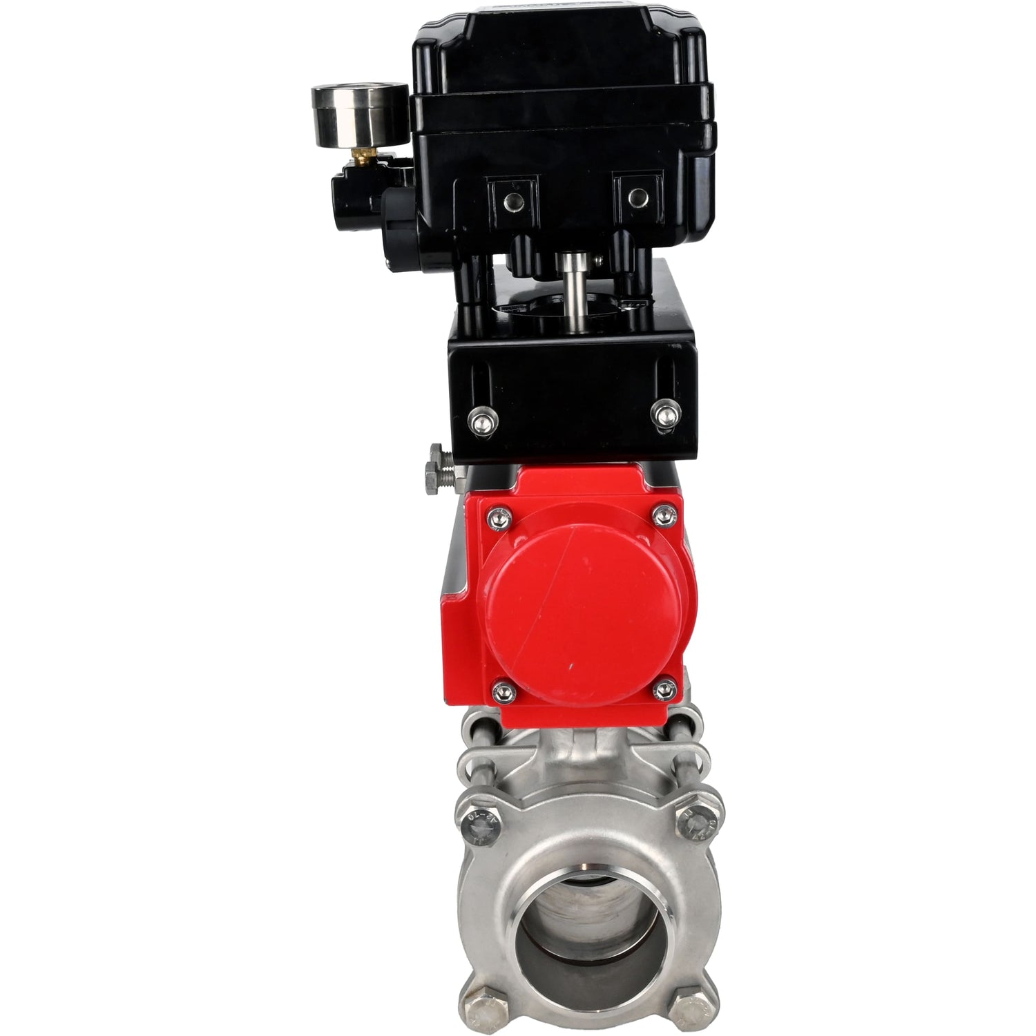 Ball valves Elephant BV3232P(3pc)-FP-W-ISO-H WDVF DN15-32 63 bar full bore, body - 316 stainless steel, seal - PTFE, for welding, with PA-SA pneumatic actuato, YT-1000RSN electro-pneumatic rotary positioner with feedback