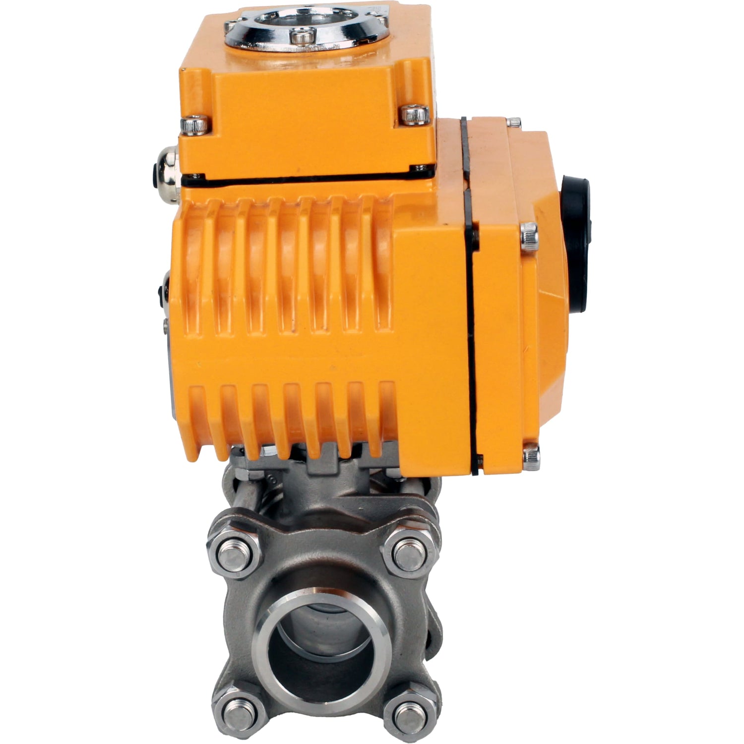 Ball valves Elephant BV3232P(3pc)-FP-W-ISO-H WDVF DN15-32 63 bar full bore, body - 316 stainless steel, seal - PTFE, for welding, with a 1/4-turn electric drive Elephant QT-N-EM-O1-24VDC-U1