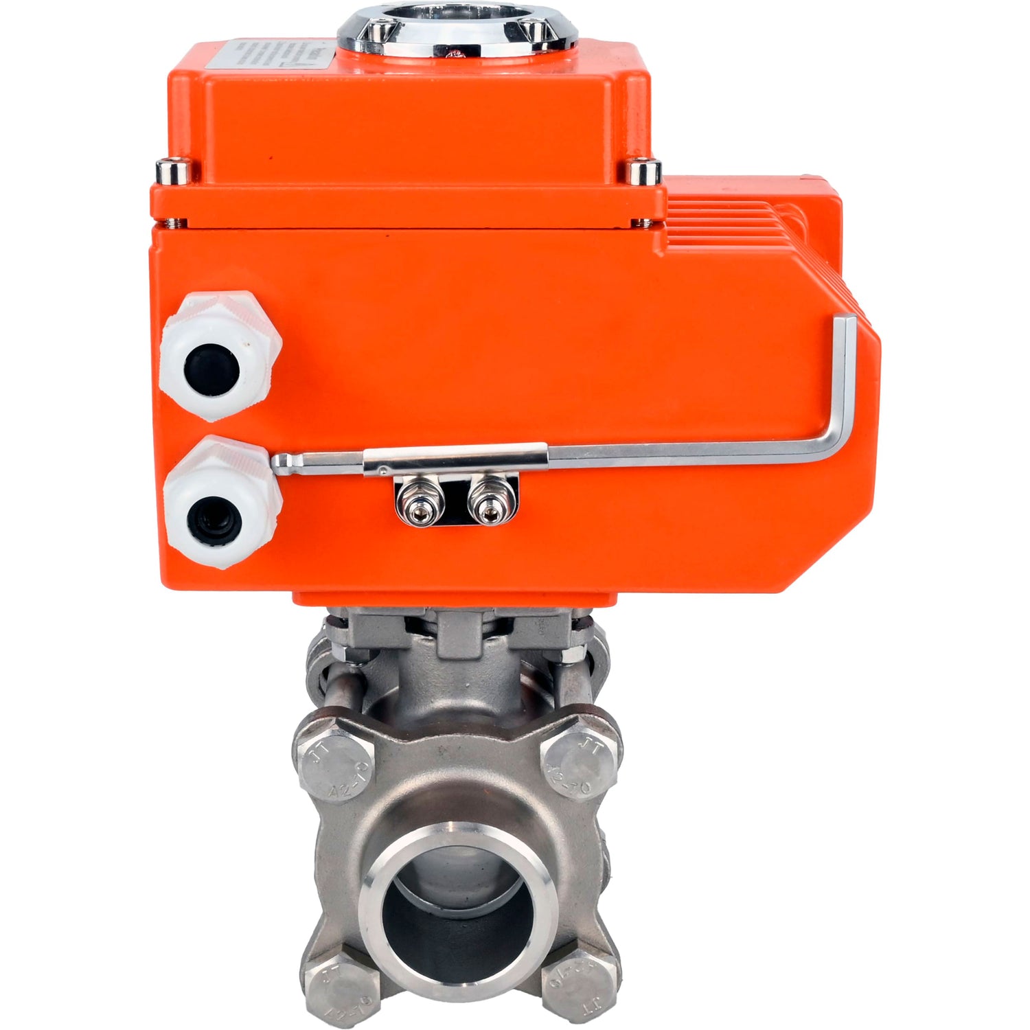 Ball valves Elephant BV3232P(3pc)-FP-W-ISO-H WDVF DN15-32 63 bar full bore, body - 316 stainless steel, seal - PTFE, for welding, with a 1/4-turn electric drive Elephant QT-N-EM-O1-24VDC-U1 HARK