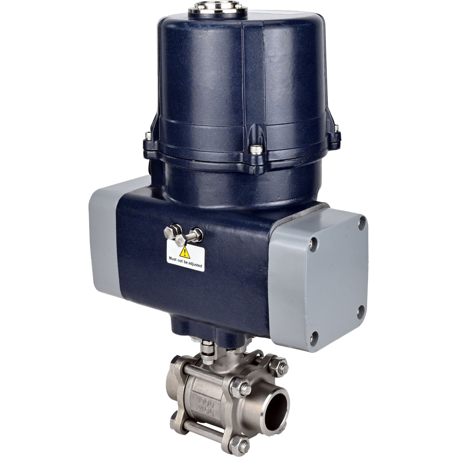 Ball valves Elephant BV3232P(3pc)-FP-W-ISO-H WDVF DN15-32 63 bar full bore, body - 316 stainless steel, seal - PTFE, for welding, with a 1/4-turn electric drive Elephant QTSA-N-EM-O0-220VAC with spring return