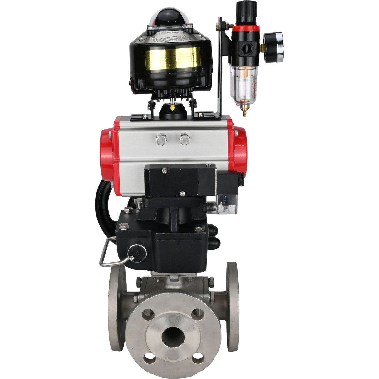 Ball valves Elephant BV3232P(4pc)-FP-3WL-F-ISO-H 16 bar full bore, flanged, body - stainless steel SS316, ISO flange F03/F04-F10/F12, square 9x9-19x19, s mon/drive PA-DA, mon/distribution 4M310-08 24V, LSU APL-510N EX, backup MON3-700-T38-ISO and ATU A