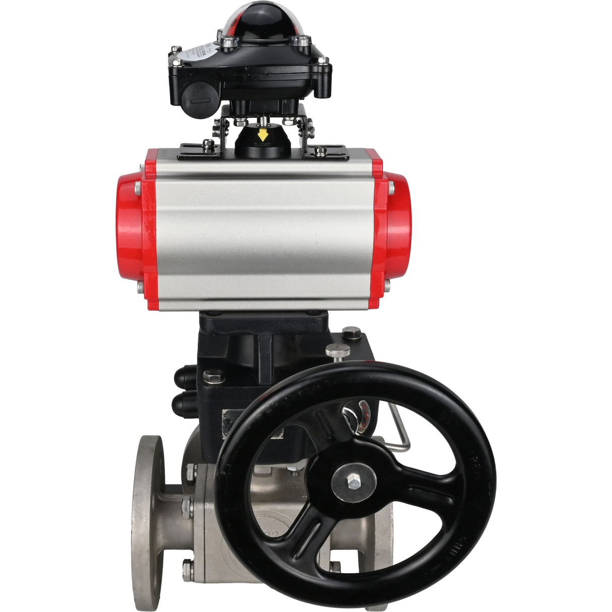 Ball valves Elephant BV3232P(4pc)-FP-3WL-F-ISO-H 16 bar full bore, flanged, body - stainless steel SS316, ISO flange F03/F04-F10/F12, square 9x9-19x19, with pneumatic drive PA-DA, mon/distribution 4V320-8 220V, LSU APL-210N and Doubler MON3-700-T38