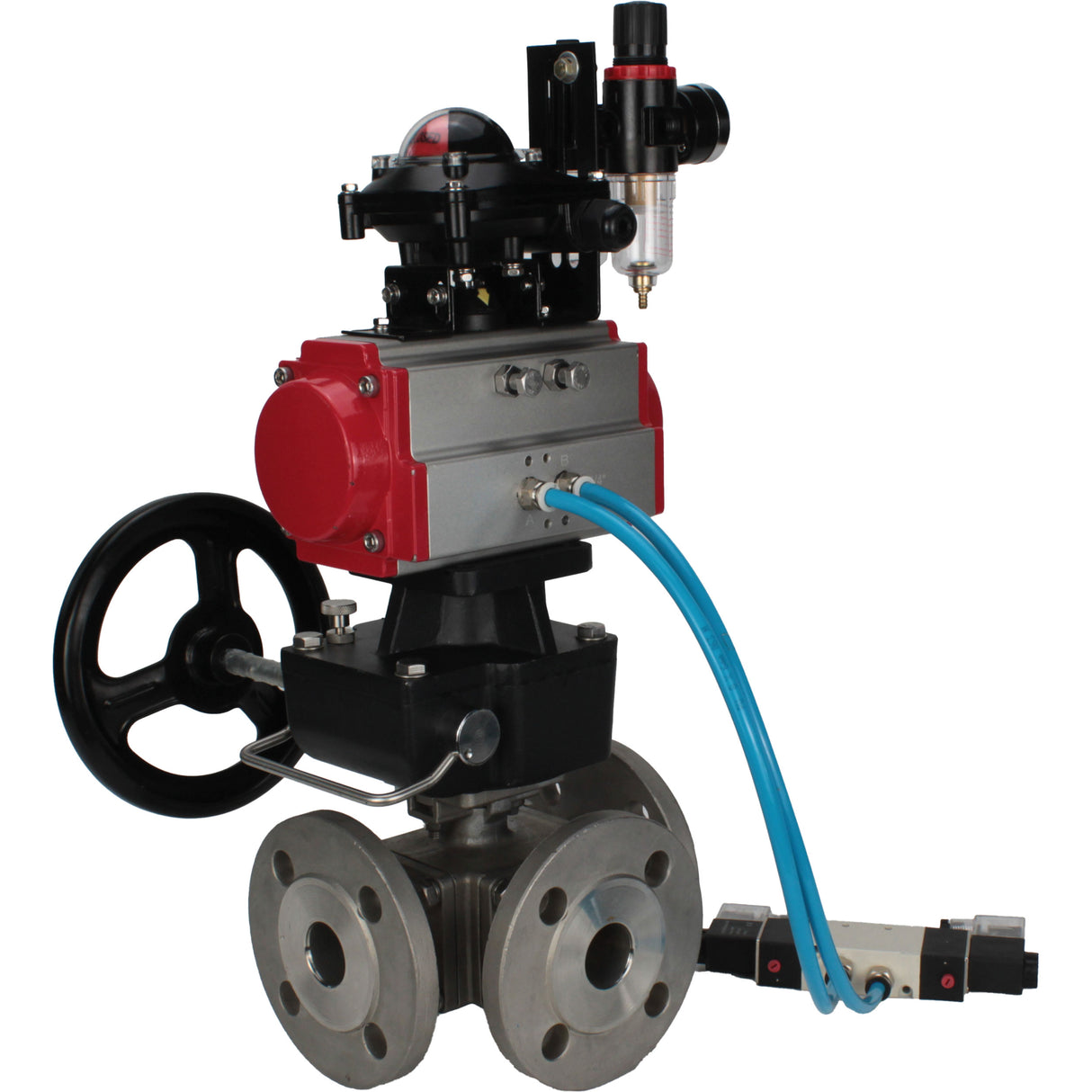 Ball valves Elephant BV3232P(4pc)-FP-3WL-F-ISO-H 16 bar full bore, flanged, body - stainless steel SS316, ISO flange F03/F04-F10/F12, square 9x9-19x19, s Mon/drive PA-DA, mon/distribution 4V320-8 220V, LSU APL-210N, Doubler MON3-700-T38-ISO and ATU A