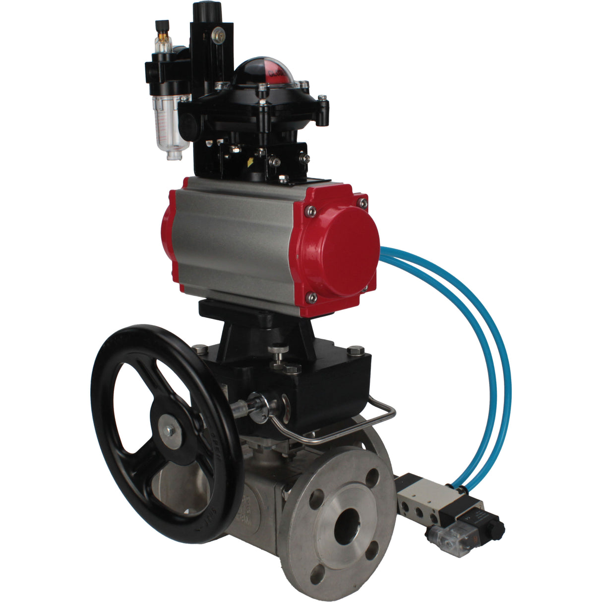 Ball valves Elephant BV3232P(4pc)-FP-3WL-F-ISO-H 16 bar full bore, flanged, body - stainless steel SS316, ISO flange F03/F04-F10/F12, square 9x9-19x19, s Mon/drive PA-DA, mon/distribution 4V320-8 220V, LSU APL-210N, Doubler MON3-700-T38-ISO and ATU A