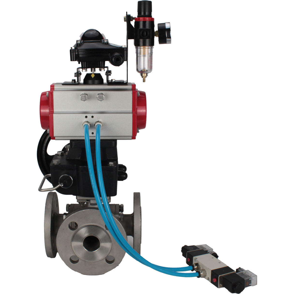 Ball valves Elephant BV3232P(4pc)-FP-3WL-F-ISO-H 16 bar full bore, flanged, body - stainless steel SS316, ISO flange F03/F04-F10/F12, square 9x9-19x19, s Mon/drive PA-DA, mon/distribution 4V320-8 220V, LSU APL-210N, Doubler MON3-700-T38-ISO and ATU A