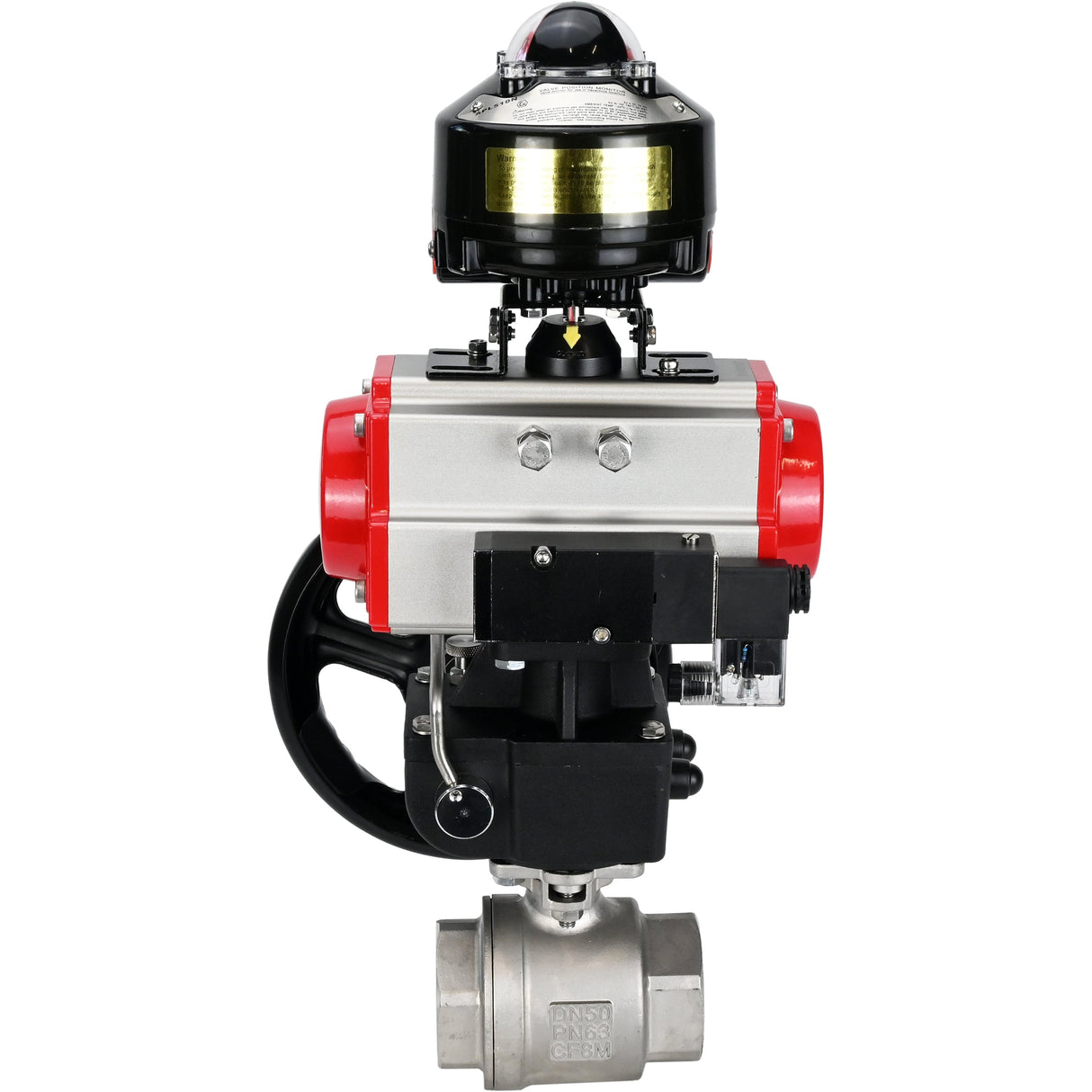 Kugelhähne Elephant BV3232P(2 Stück)-FP-T-ISO-H mit Gewinde, voller Durchgang, Gehäuse aus Edelstahl. Stahl SS316, Dichtung - PTFE, mit pneumatischem Antrieb Elephant PA-DA 052-105 pneumatischer Verteiler 4M310-08 24V Getriebe MON LSU APL-510N-EX