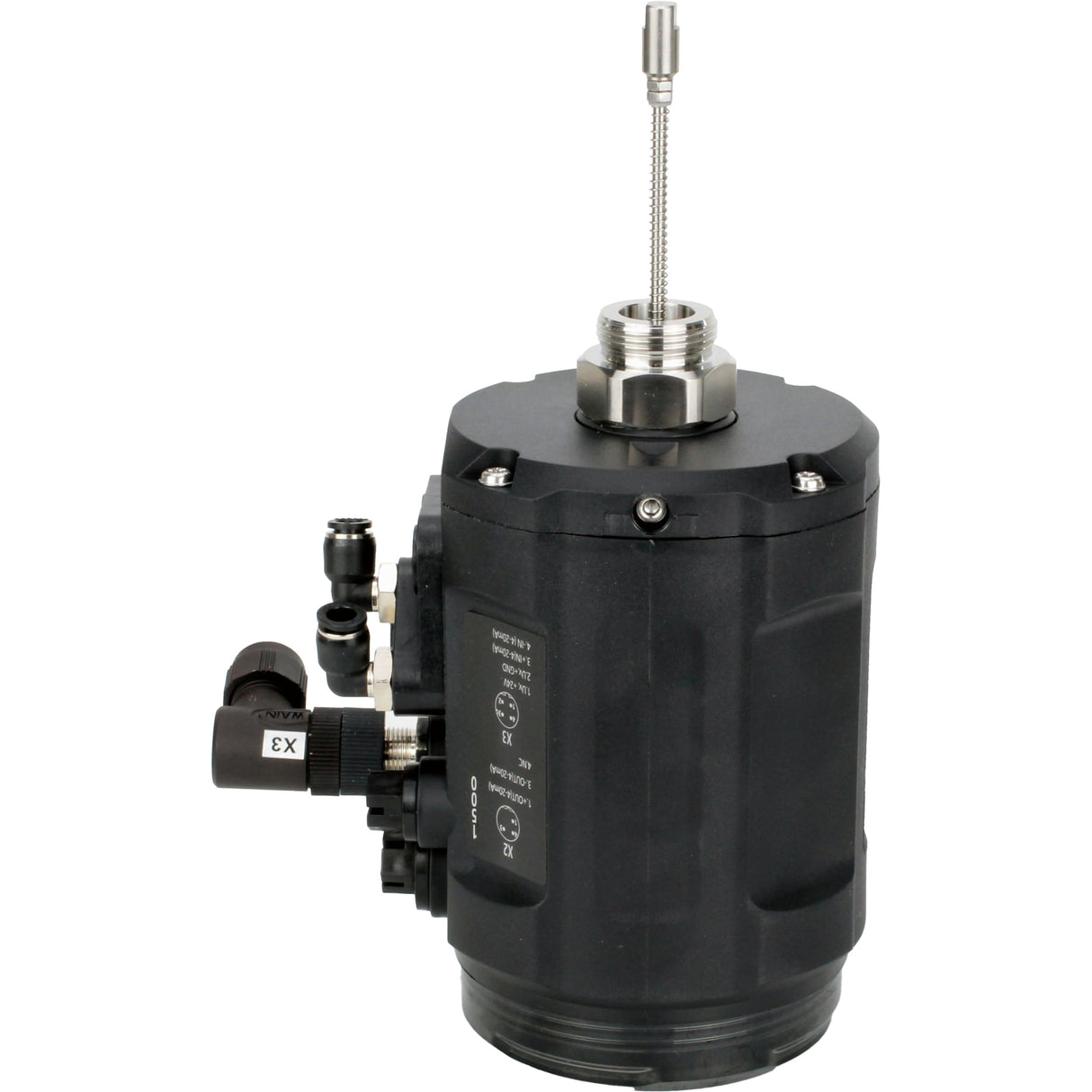 Elektropneumatische Stellungsregler Elephant EIP intelligent, linearer Hubbereich - 5-50mm, drehbar - 0-90°, Spannung - 24V, Druck - 3-7bar, Gehäuse - Kunststoff, Farbe - schwarz