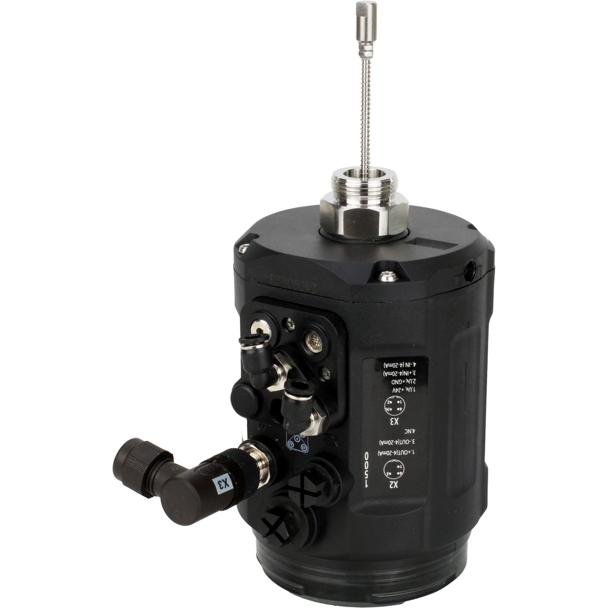 Elektropneumatische Stellungsregler Elephant EIP intelligent, linearer Hubbereich - 5-50mm, drehbar - 0-90°, Spannung - 24V, Druck - 3-7bar, Gehäuse - Kunststoff, Farbe - schwarz