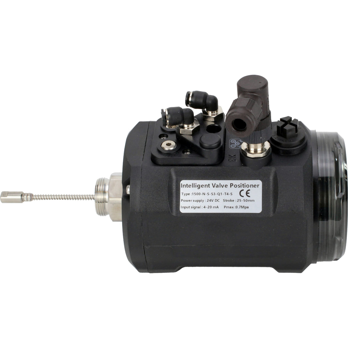 Elektropneumatische Stellungsregler Elephant EIP intelligent, linearer Hubbereich - 5-50mm, drehbar - 0-90°, Spannung - 24V, Druck - 3-7bar, Gehäuse - Kunststoff, Farbe - schwarz