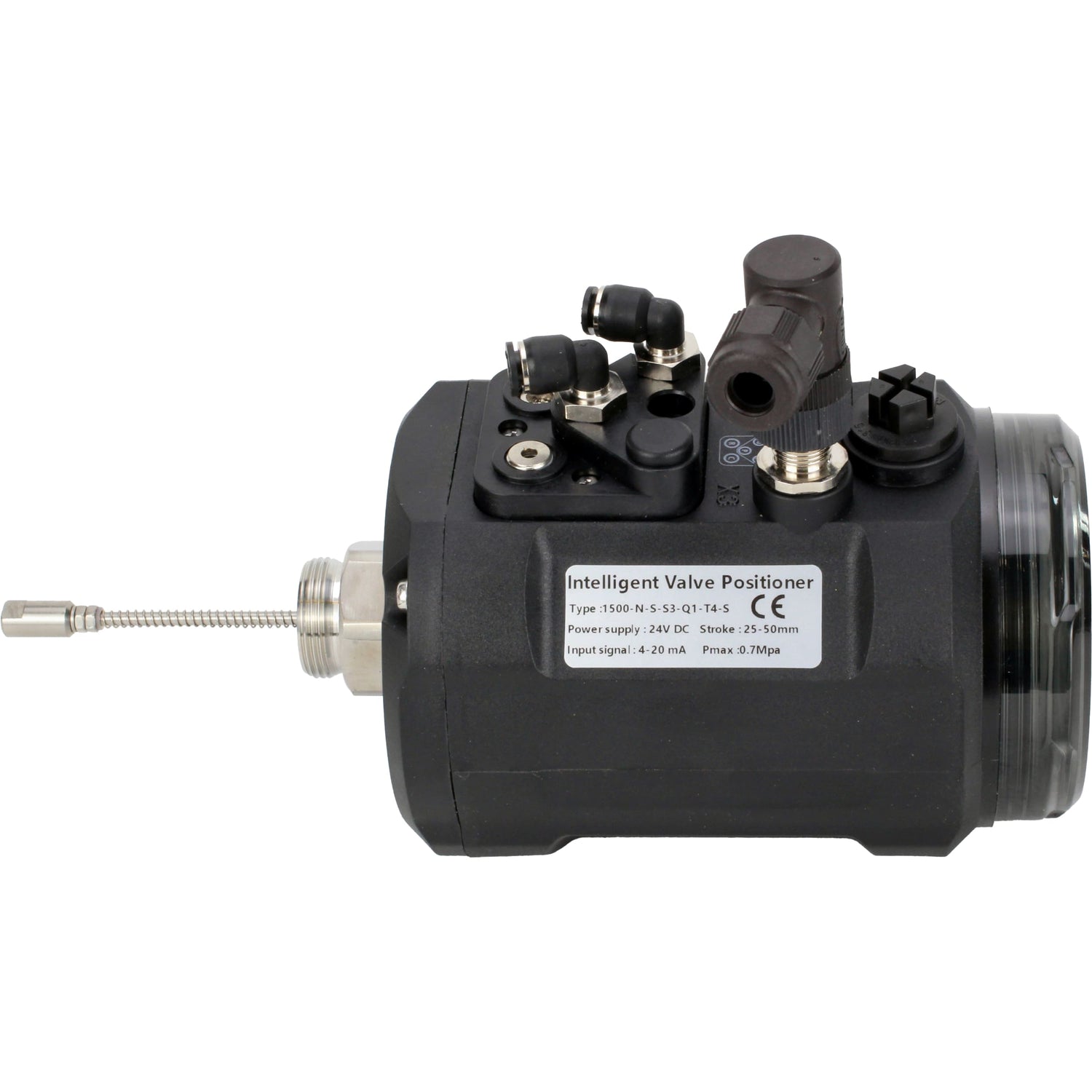 Elektropneumatische Stellungsregler Elephant EIP intelligent, linearer Hubbereich - 5-50mm, drehbar - 0-90°, Spannung - 24V, Druck - 3-7bar, Gehäuse - Kunststoff, Farbe - schwarz