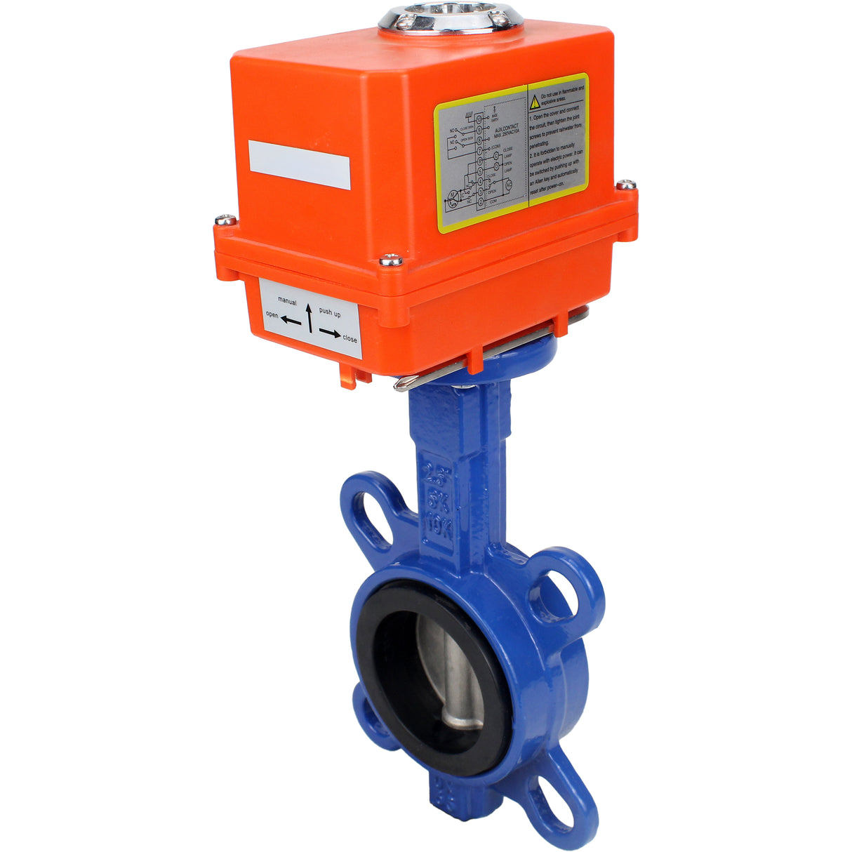 Wasser-Drosselklappe Elephant GGG50-316L-EPDM Gehäusematerial - Gusseisen GGG50, Scheibenmaterial - Edelstahl 316L, Dichtung - EPDM mit Elektroantrieb Elephant 220V