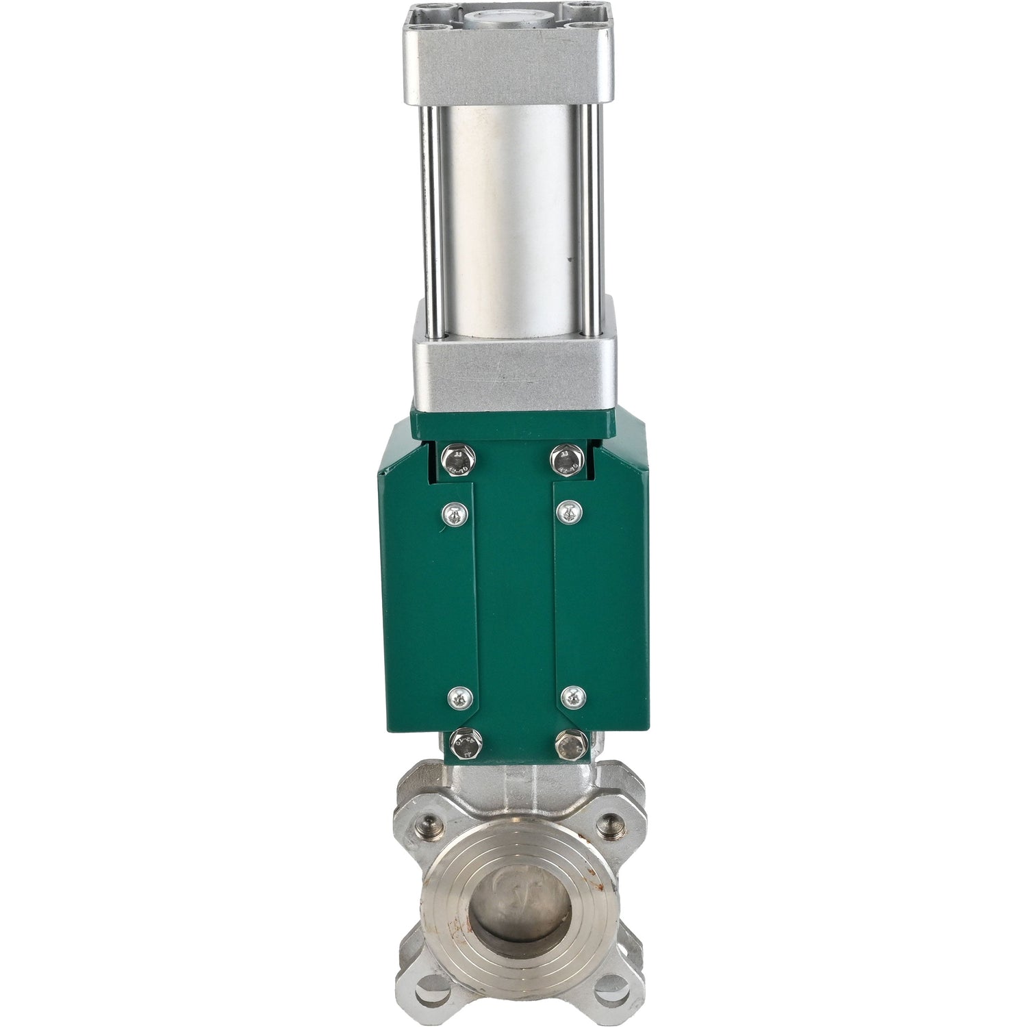 Plattenschieber Elephant GVKR3131E-2W-Fb-2P, Gehäuse - Edelstahl AISI 304, Plattenmaterial - Edelstahl AISI 304, Dichtung - EPDM, pneumatischer Antrieb