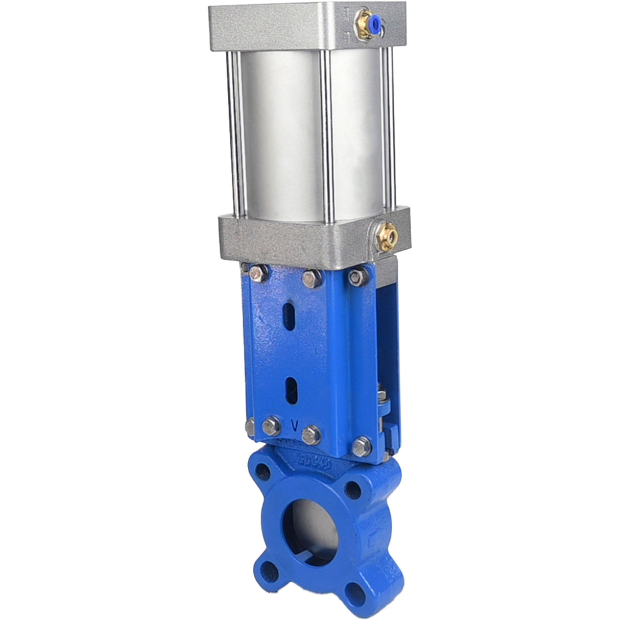 Absperrschieber Elephant GVKR1331M-1W-Fb-2P-WENZ PN16 einseitig, zwischenflanschig, Spindel - verlängerbar, Gehäuse - Gusseisen GGG40, Schieber - Edelstahl 304, Dichtung - EPDM, pneumatisch betätigt, WENZ