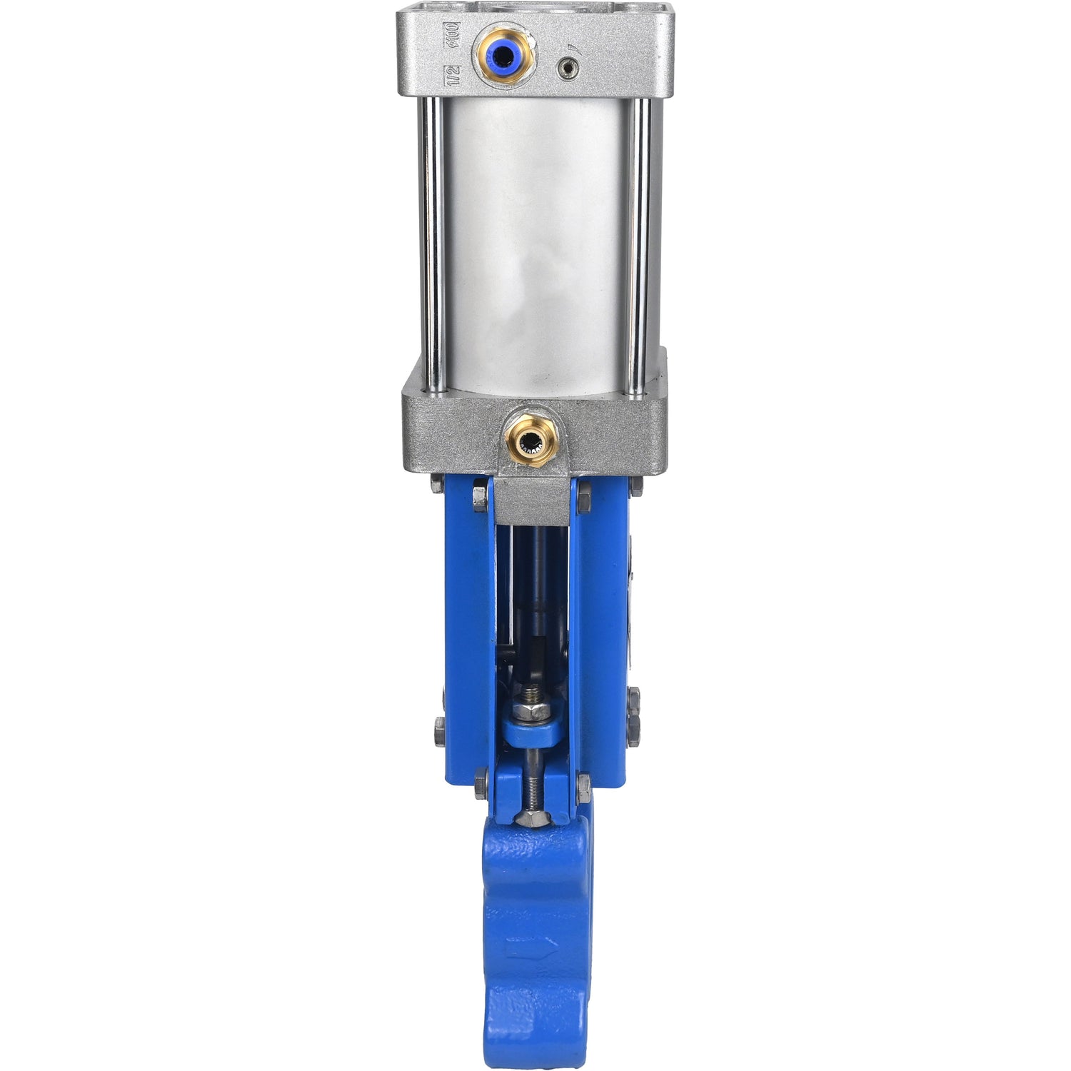 Absperrschieber Elephant GVKR1331M-1W-Fb-2P-WENZ PN10 einseitig, zwischenflanschig, Spindel - verlängerbar, Gehäuse - Gusseisen GGG40, Schieber - Edelstahl 304, Dichtung - EPDM, pneumatisch betätigt, WENZ