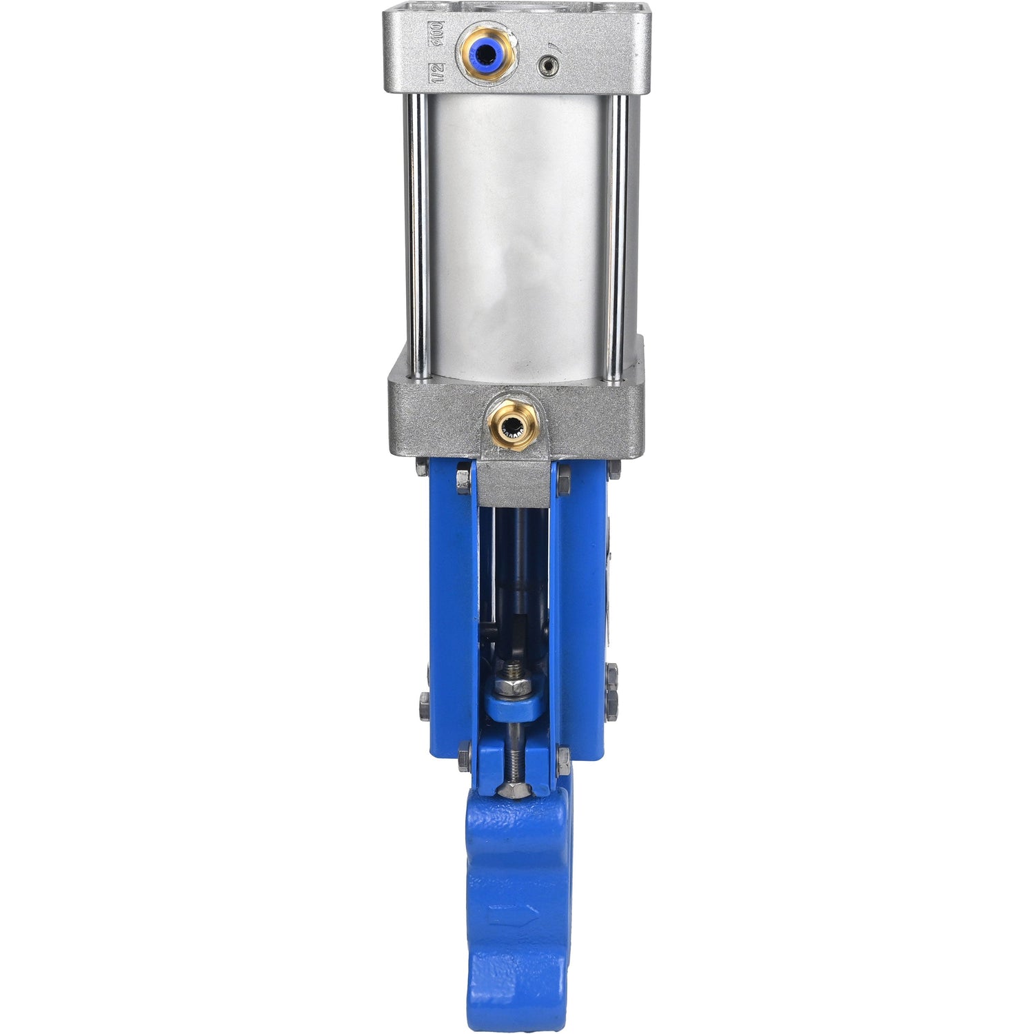 Absperrschieber Elephant GVKR1331M-1W-Fb-2P-WENZ PN6 einseitig, zwischenflanschig, Spindel - verlängerbar, Gehäuse - Gusseisen GGG40, Schieber - Edelstahl 304, Dichtung - EPDM, pneumatisch betätigt, WENZ