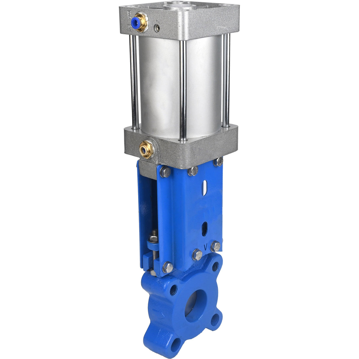 Absperrschieber Elephant GVKR1331M-1W-Fb-2P-WENZ PN16 einseitig, zwischenflanschig, Spindel - verlängerbar, Gehäuse - Gusseisen GGG40, Schieber - Edelstahl 304, Dichtung - EPDM, pneumatisch betätigt, WENZ
