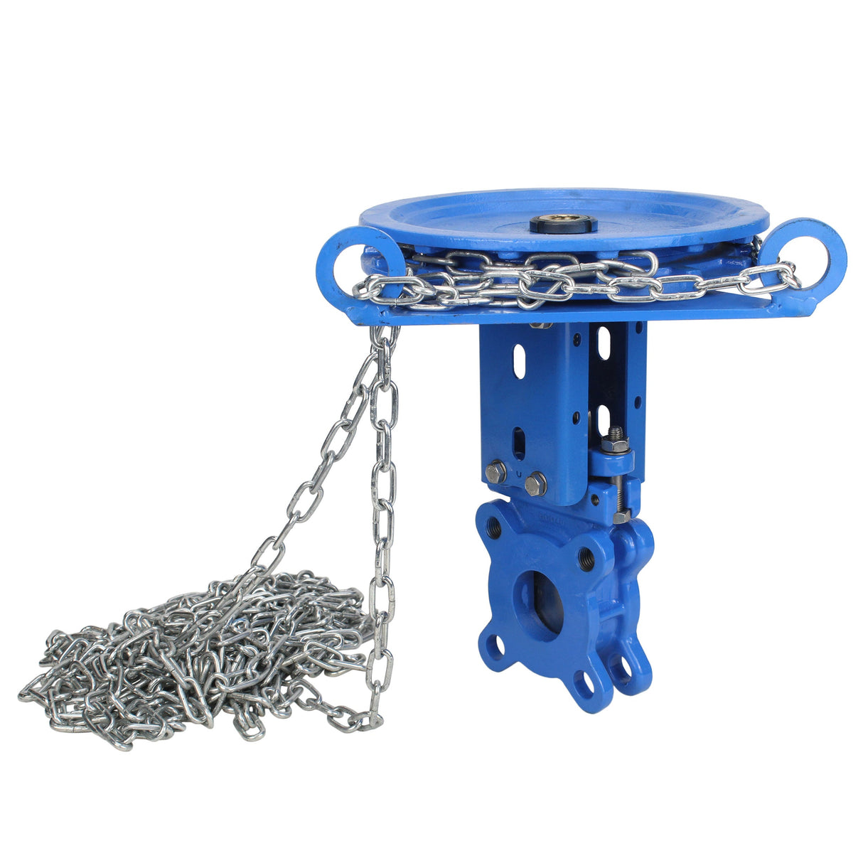 Plattenschieber Elephant GVKR1331N-2W-Fb-CC, Gehäuse - Gusseisen GGG40, Schieber - Edelstahl AISI 304, Dichtung - NBR, Handrad mit Kette