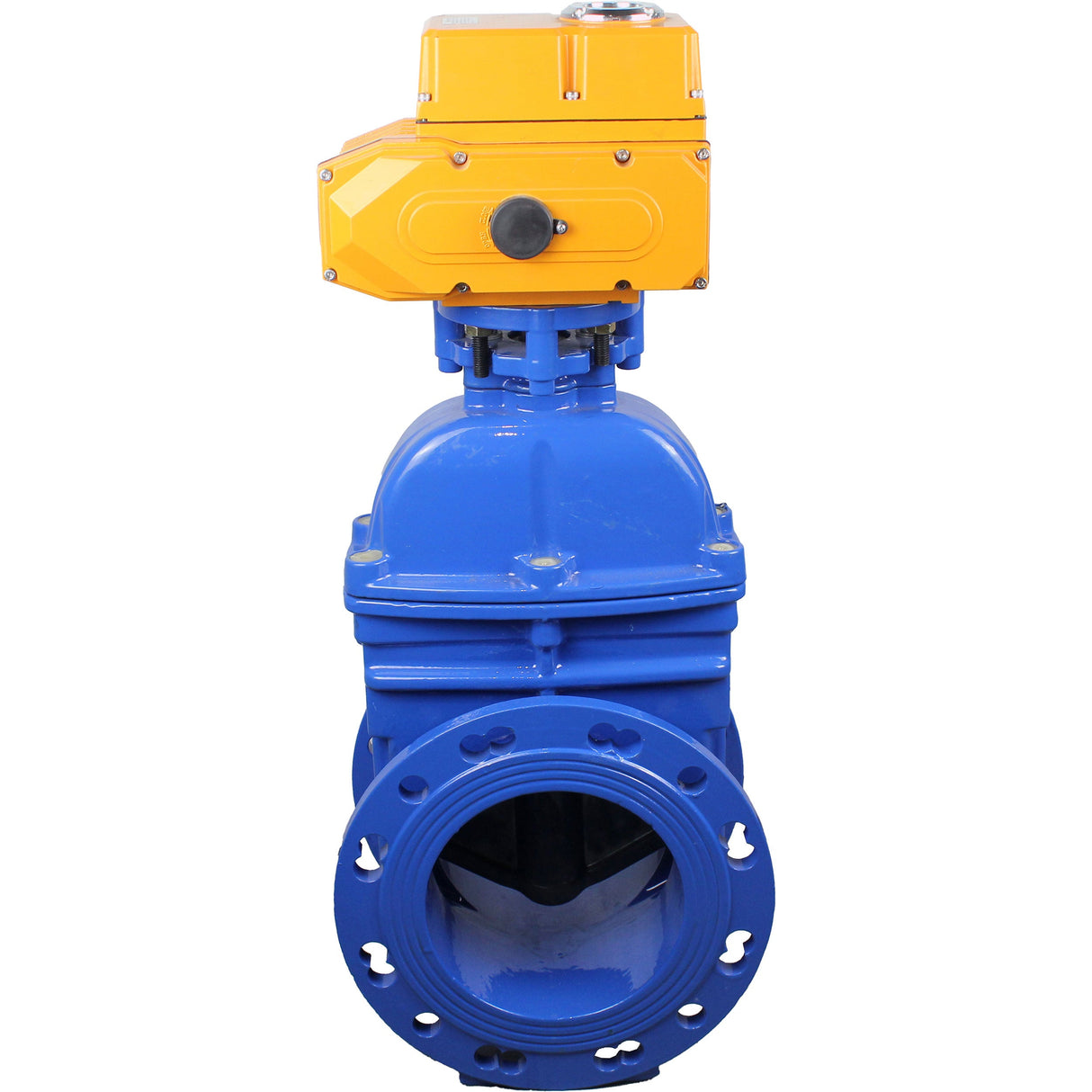 Wedge valves Elephant GVWN1414E-2W-F flanged wedge gate valves, wedge - rubber-coated, spindle - non-rising, body - cast iron, seal - EPDM, with ISO flange with multi-turn electric drive MT-N-Z-O1-220VAC-U1
