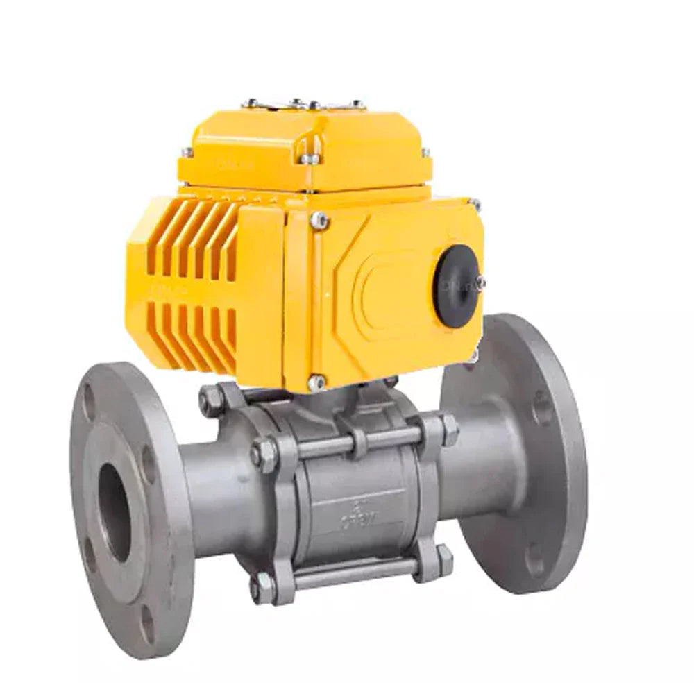 Ball valves Elephant BV3232P(3pc)-FP-F-ISO-H DN65-100 25/40 bar flanged with ISO flange, body - 316 stainless steel, full bore, seal - PTFE, with a quarter-turn electric drive Elephant QT-N-EM-O1-24VDC-U1