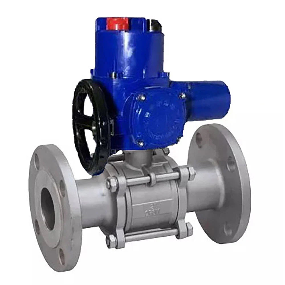 Ball valves Elephant BV3232P(3pc)-FP-F-ISO-H DN65-100 25/40 bar flanged with ISO flange, body - 316 stainless steel, full bore, seal - PTFE, with a quarter-turn electric drive Elephant QT-EX-M-O2-380VAC-U1