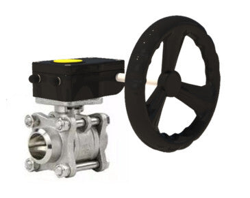 Edelstahl-Kugelhahn Elephant BVPP 316.200-ISO 914 PSI zum Schweißen, voller Durchgang, Gehäusematerial - Edelstahl AISI 316, mit ISO-Flansch und Getriebe Elephant HAM-1