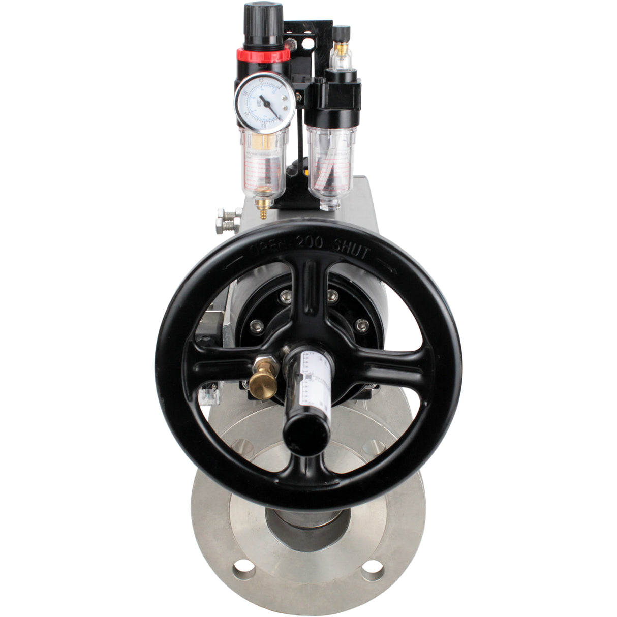 Kugelhähne Elephant BV3232P(2 Stück)-FP-F-ISO-H DN80-100 16 bar, voll durchgangsflansch, Edelstahl SS316, Dichtung - PTFE, mit pneumatischem Antrieb PA-DA-105-1 doppeltwirkend, mit pneumatischem Verteiler 4M310-08 24V, mit ATU AFC2000