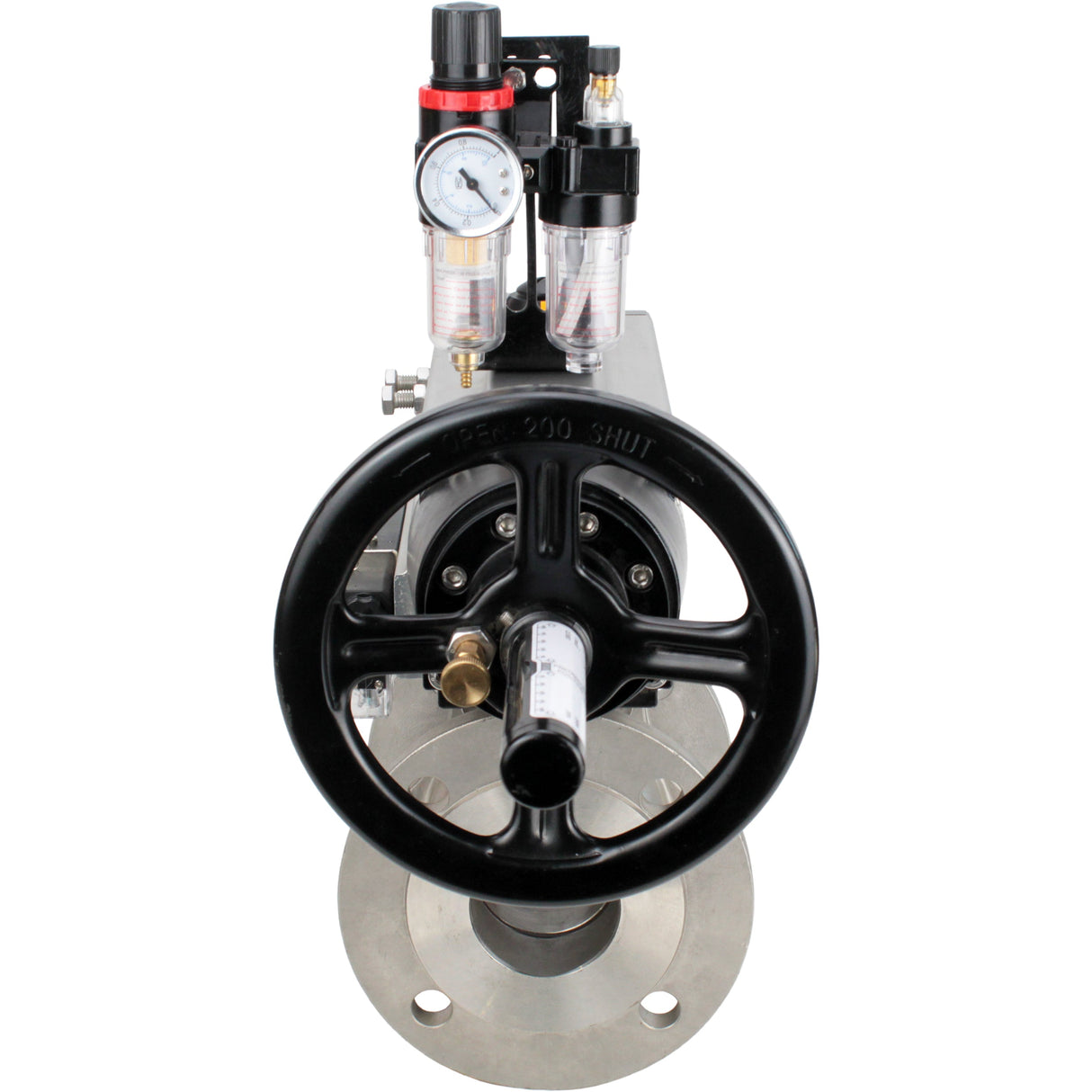 Kugelhähne Elephant BV3232P(2 Stück)-FP-F-ISO-H DN80-100 16 bar, voll durchgangsflansch, Edelstahl SS316, Dichtung - PTFE, mit pneumatischem Antrieb PA-DA-105-1 doppeltwirkend, mit pneumatischem Verteiler 4M310-08 220V, mit ATU AFC2000