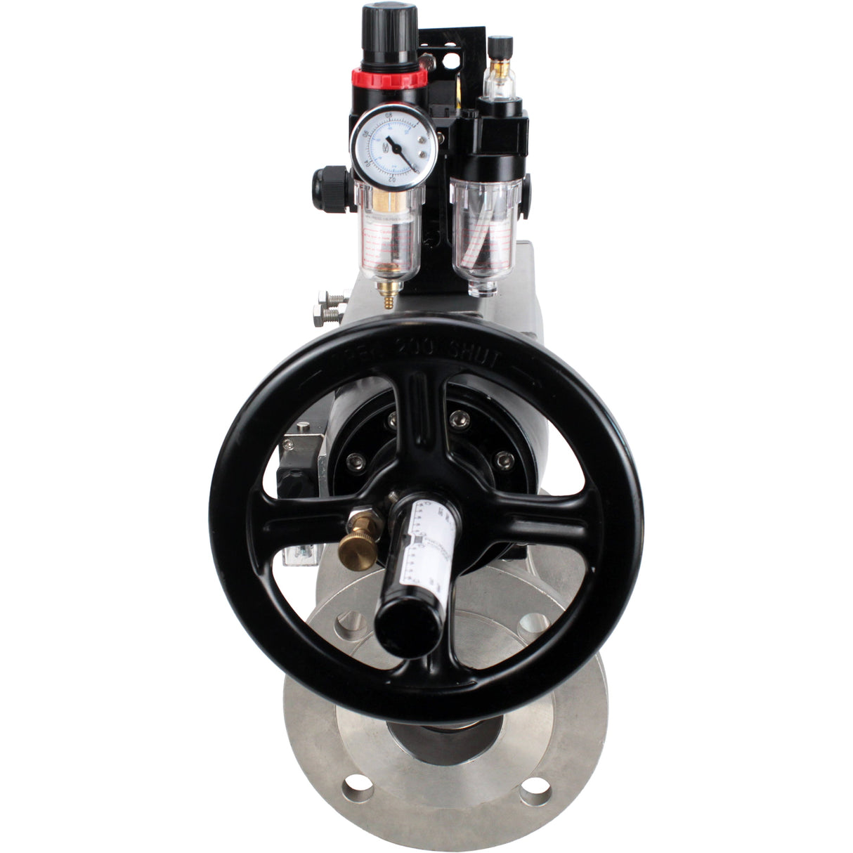 Kugelhähne Elephant BV3232P(2 Stück)-FP-F-ISO-H DN80-100 16 bar, voll durchgangsflansch, Edelstahl SS316, Dichtung - PTFE, mit pneumatischem Antrieb PA-DA-105-1 doppelt wirkend, mit pneumatischem Verteiler 4M310-08 220V, mit LSU APL-210N, mit ATU AFC2000