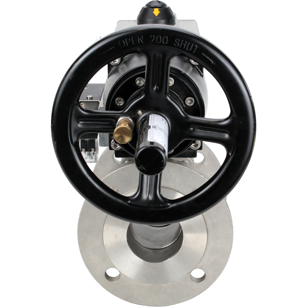 Kugelhähne Elephant BV3232P(2 Stück)-FP-F-ISO-H DN80-100 16 bar, voll durchgangsflansch, Edelstahl SS316, Dichtung - PTFE, mit pneumatischem Antrieb PA-DA-105-1 doppeltwirkend, mit pneumatischem Verteiler 4M310-08 24V