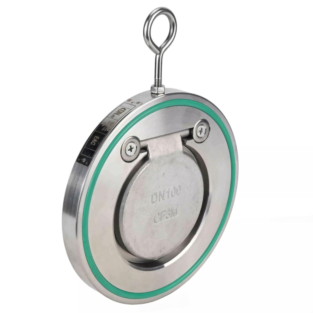 Einflügeliges Rückschlagventil VCL1-3131V-Fb, Gehäusematerial - Edelstahl AISI 304, Scheibenmaterial - Edelstahl AISI 304, Dichtung - Viton, Kompaktflansch