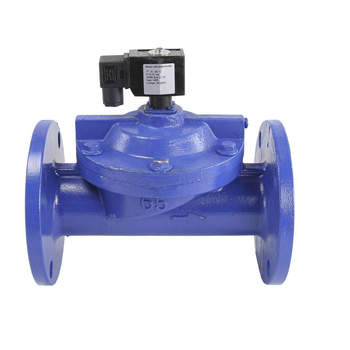 Zweiwege-Elektromagnetventil, normalerweise geschlossen, indirekt wirkend, Elephant VSF-602N-PU-NC, NBR 110/220 V, Gehäusematerial – Gusseisen, Dichtung – NBR