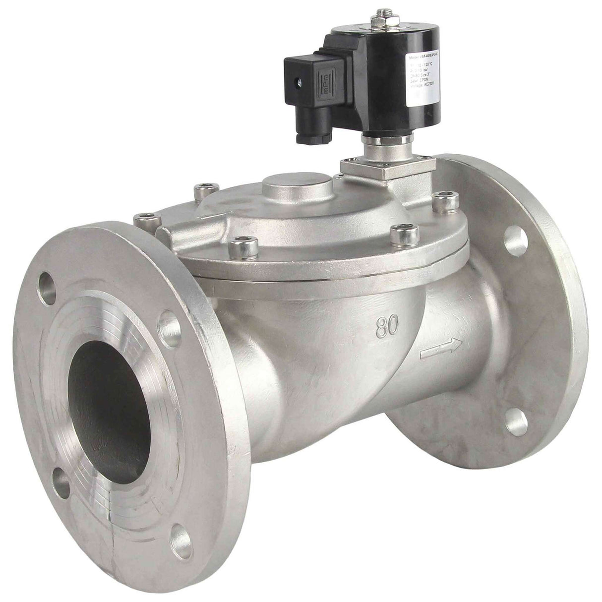 Zwei-Wege normalerweise geschlossener indirekt wirkender elektrischer Magnetventil Elephant VSF-601N-PU-NC NBR 24V, Gehäusematerial - Edelstahl AISI 304, Dichtung - NBR