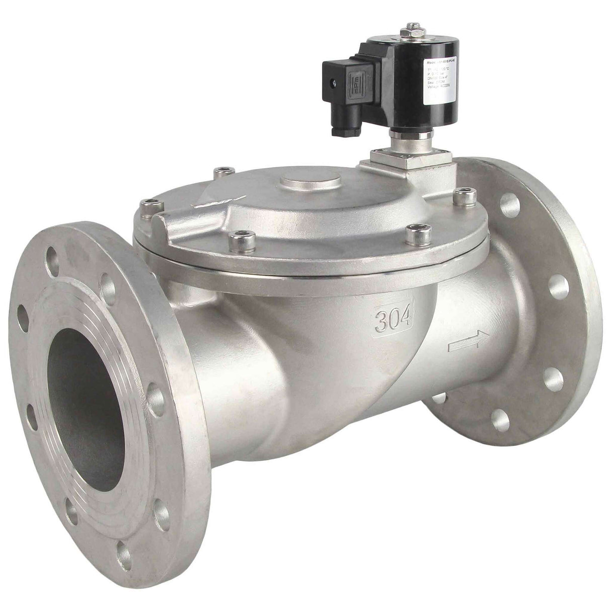 Zweiwege-Elektromagnetventil, normalerweise geschlossen, indirekt wirkend, Elephant VSF-601V-PU-NC, VITON 24®, Gehäusematerial – Edelstahl AISI 304, Dichtung – Viton
