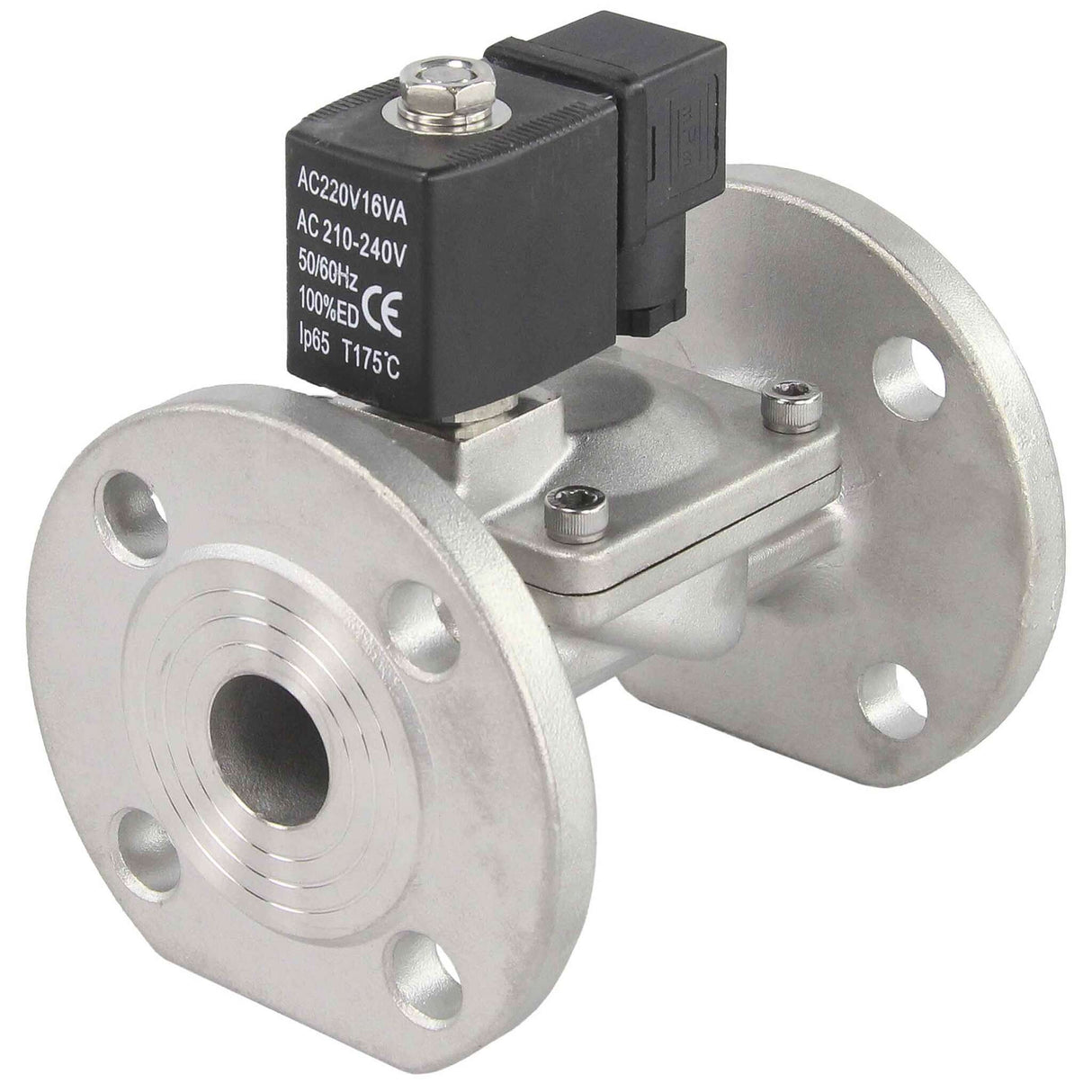 Zweiwege-Elektromagnetventil, normalerweise geschlossen, indirekt wirkend, Elephant VSF-601E-PU-NC EPDM 110/220 V, Gehäusematerial – Edelstahl AISI 304, Dichtung – EPDM