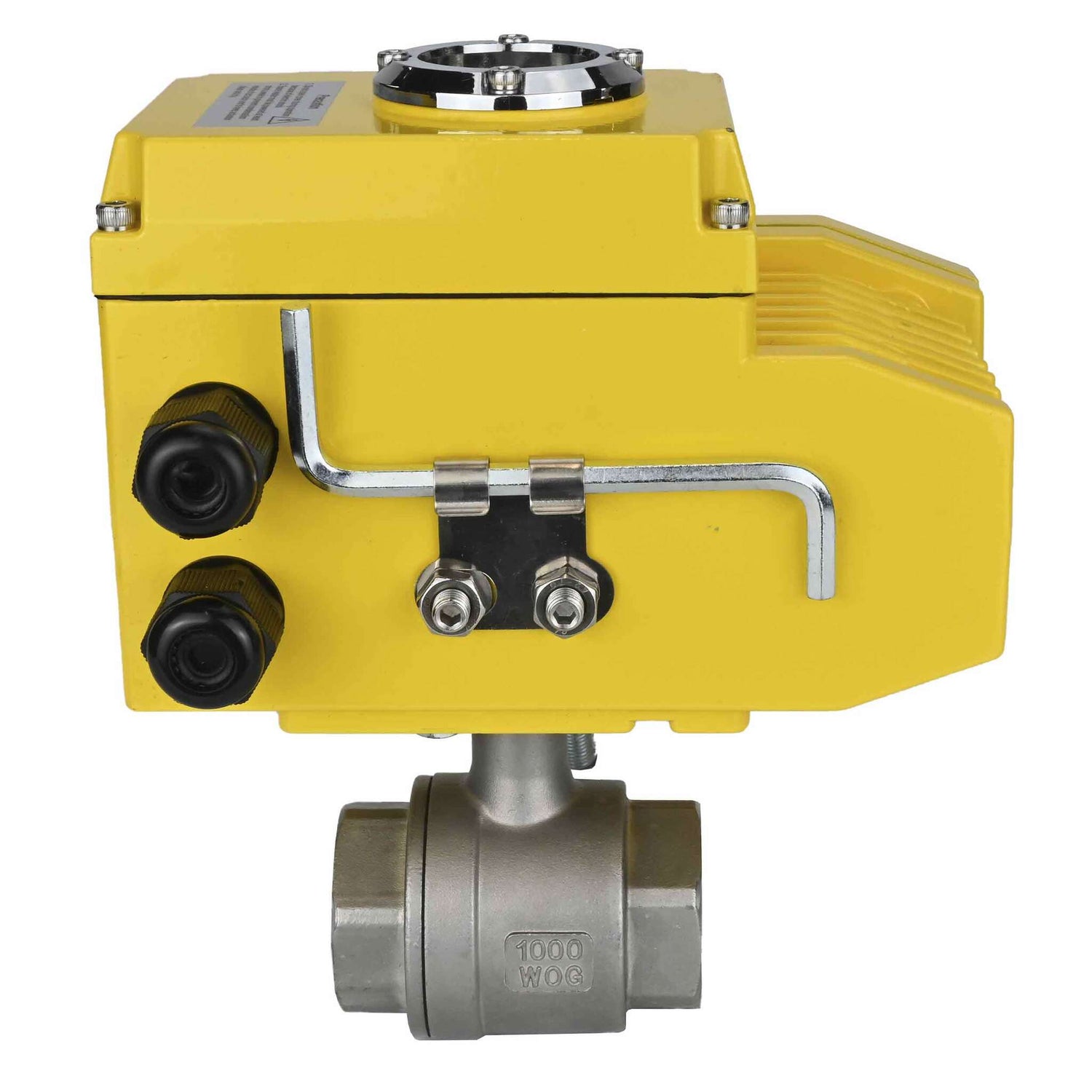 Kugelhahn aus Edelstahl Elephant BVMP.316.230-ISO PSI914, Gehäusematerial - Edelstahl AISI 316, Kugelmaterial - Edelstahl AISI 316, Dichtung - PTFE, Gewinde, Vierteldrehung elektrischer Antrieb Elephant-380 V