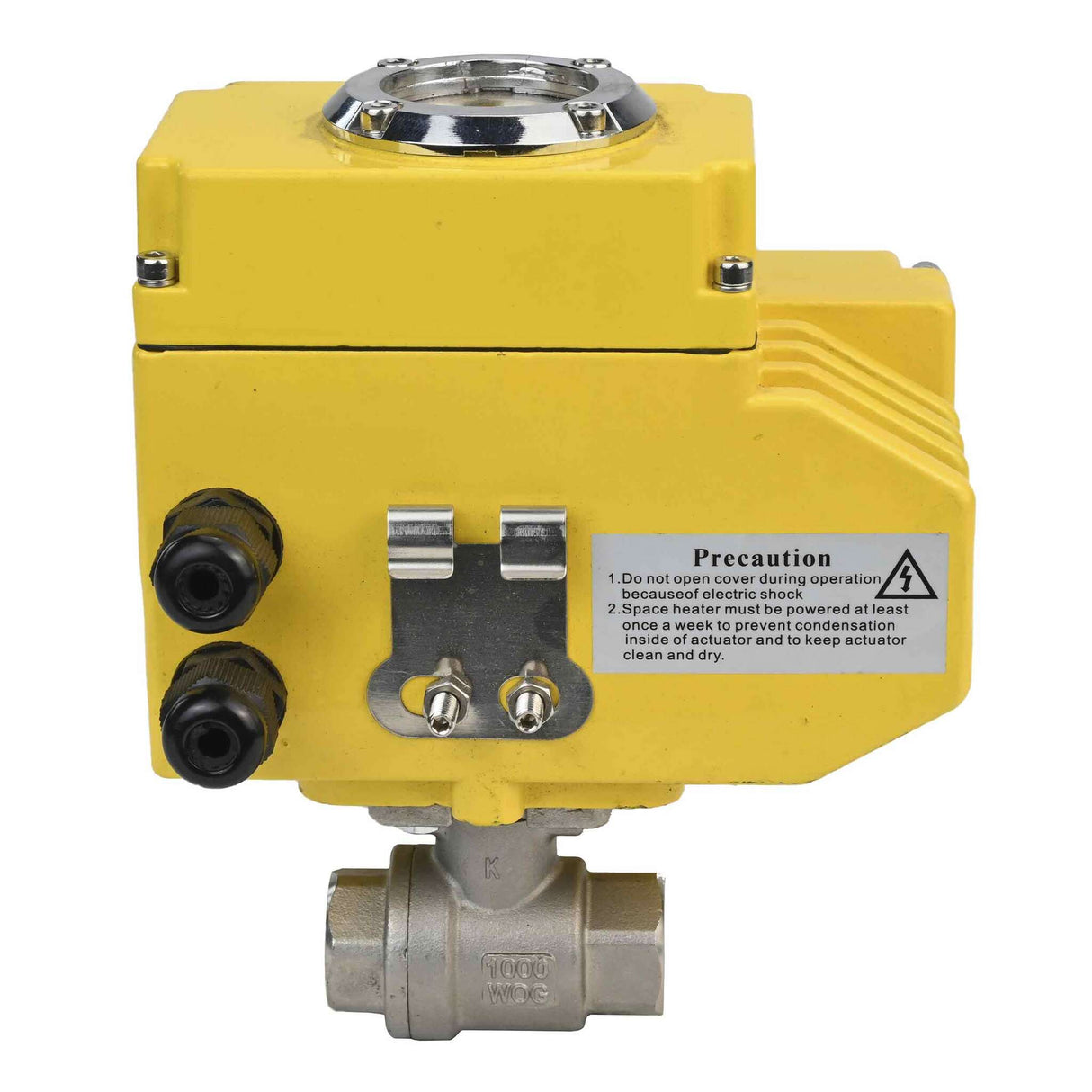 Edelstahl-Kugelhahn Elephant BVMP.316.230-ISO PSI914 SS316 mit Gewinde, Vierteldrehung elektrischer Antrieb Elephant-003 24 V