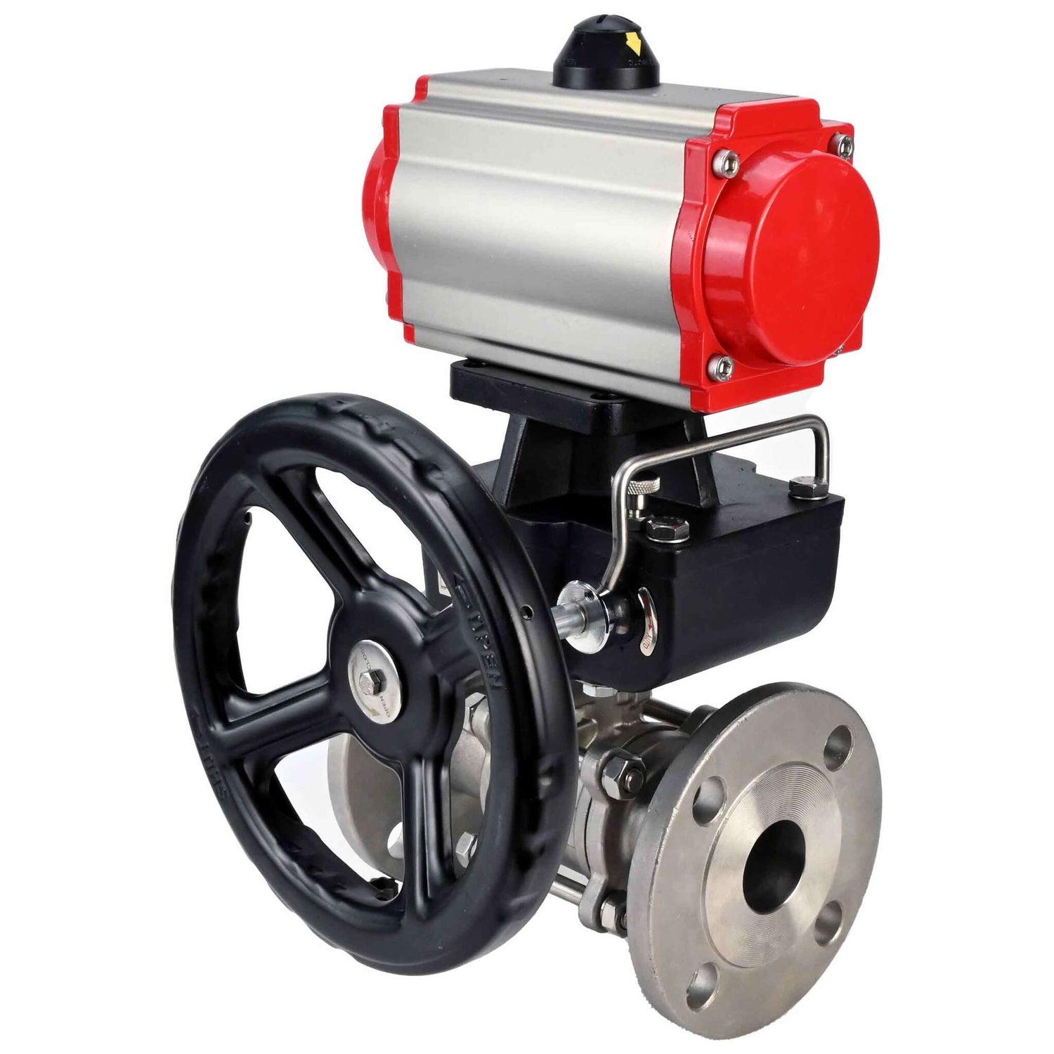 Kugelhahn aus Edelstahl Elephant ksfpt-304-180-da-4m310-110/220v-hdm, Gehäusematerial - Edelstahl AISI 304, Kugelmaterial - Edelstahl AISI 304, Dichtung - PTFE, pneumatisch betätigter Antrieb