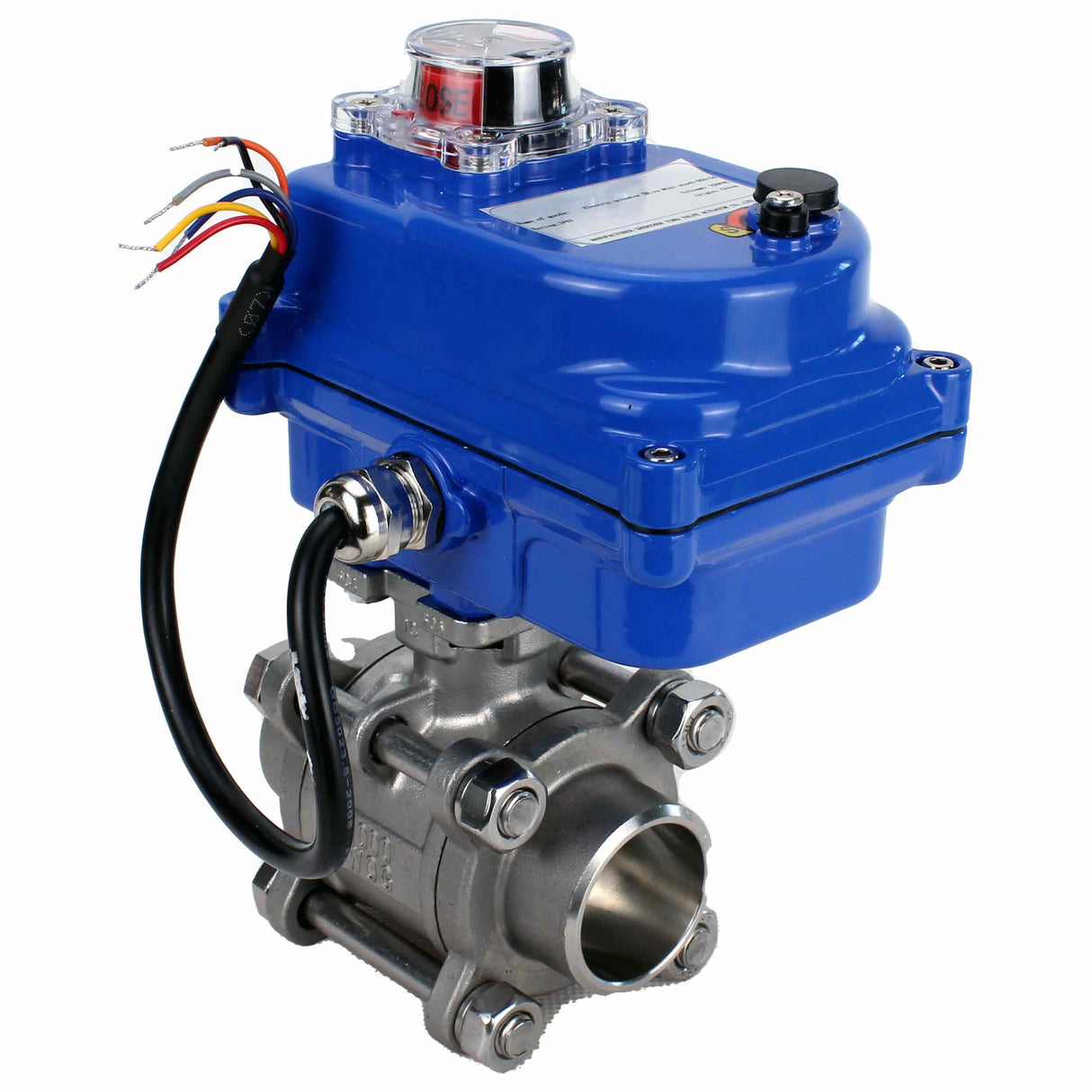 Kugelhahn aus Edelstahl Elephant kshpp-316200-elephant-12v, Gehäusematerial - Edelstahl AISI 316, Kugelmaterial - Edelstahl AISI 316, Dichtung - PTFE, elektrisch betätigter Antrieb