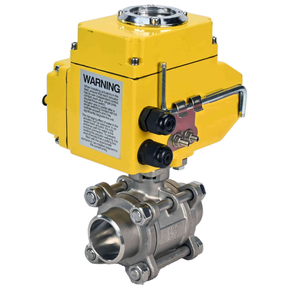 Kugelhahn aus Edelstahl Elephant kshpp-316200-elephant-380v, Gehäusematerial - Edelstahl AISI 316, Kugelmaterial - Edelstahl AISI 316, Dichtung - PTFE, elektrisch angetrieben